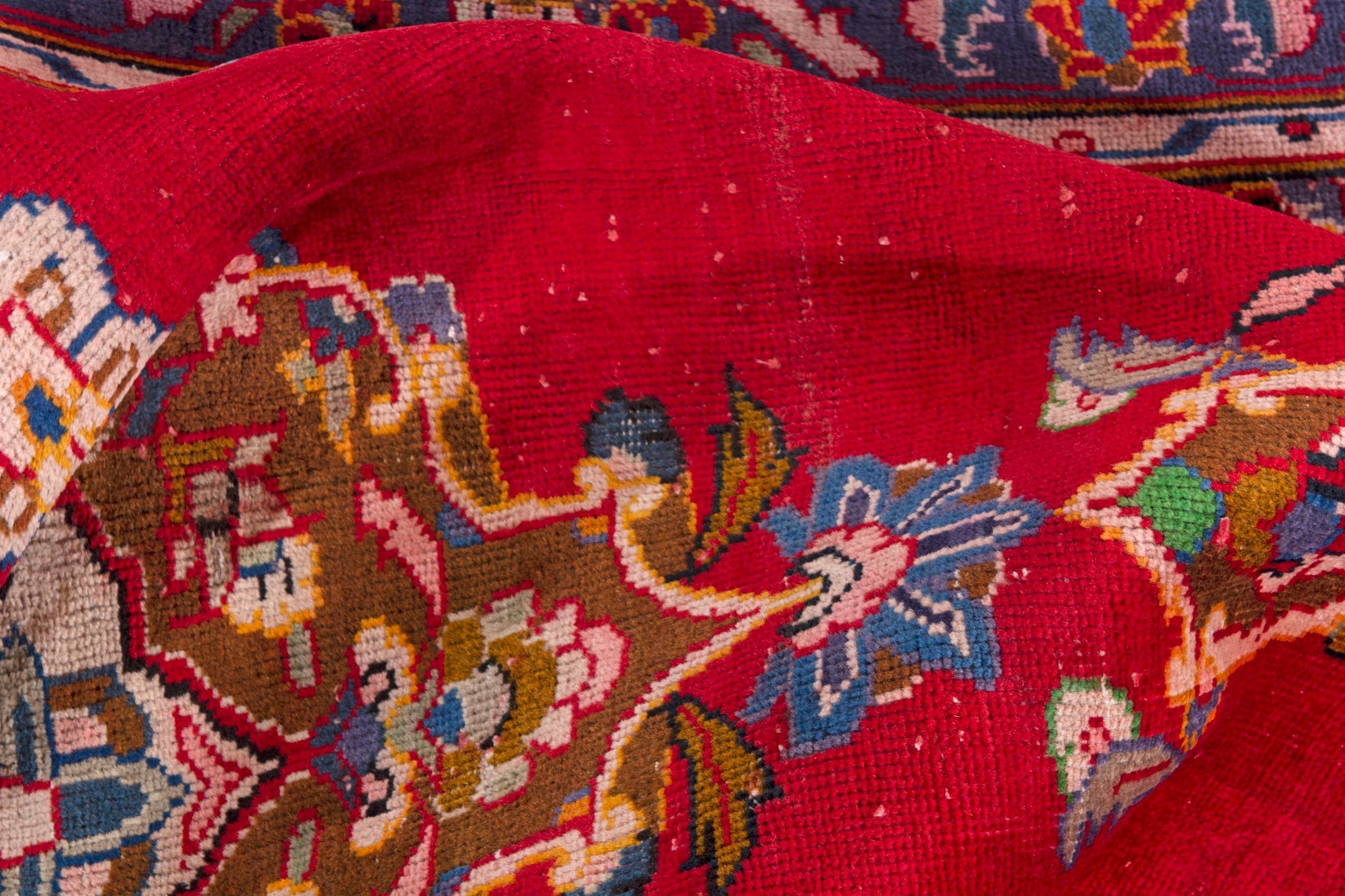 Persian Arak accent rug in deep red and burgundy, view 16 of 19