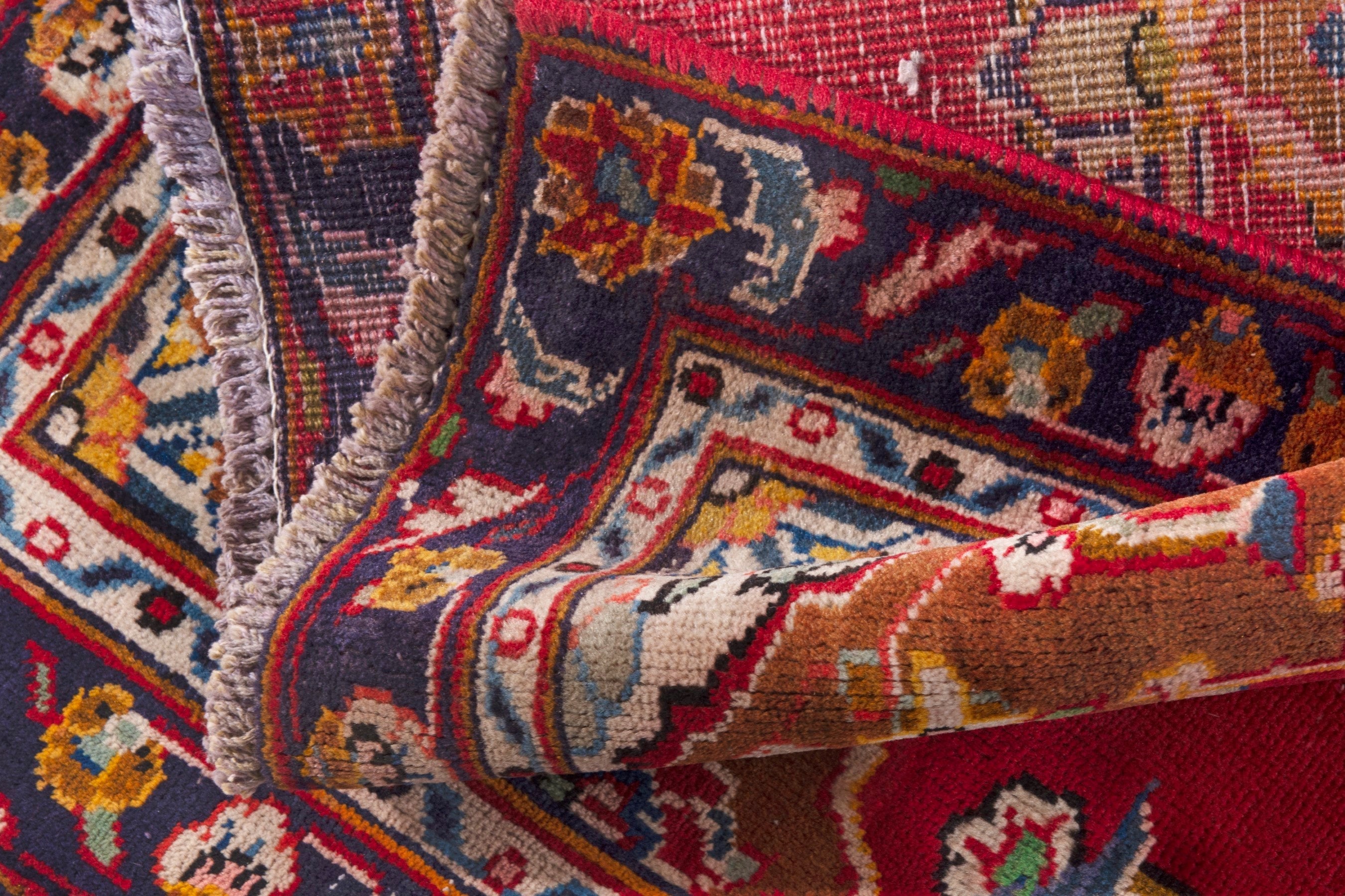 Persian Arak accent rug in deep red and burgundy, view 17 of 19