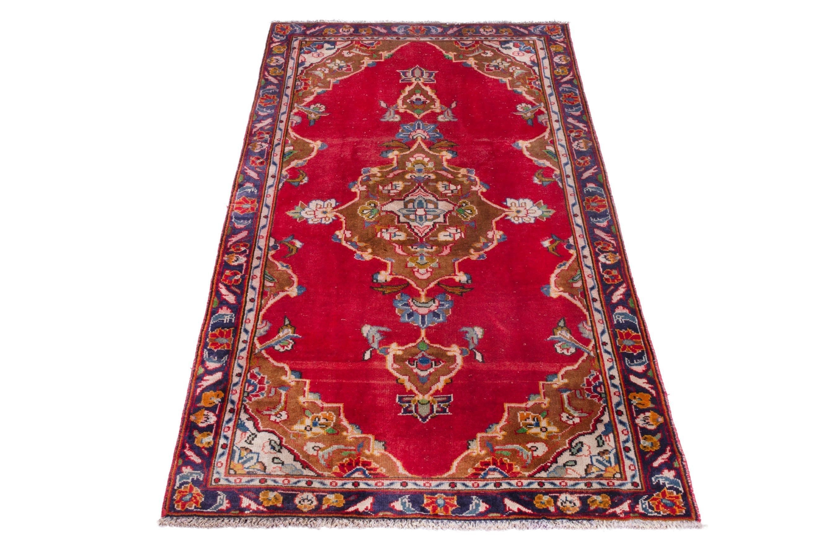 Persian Arak accent rug in deep red and burgundy, view 2 of 19