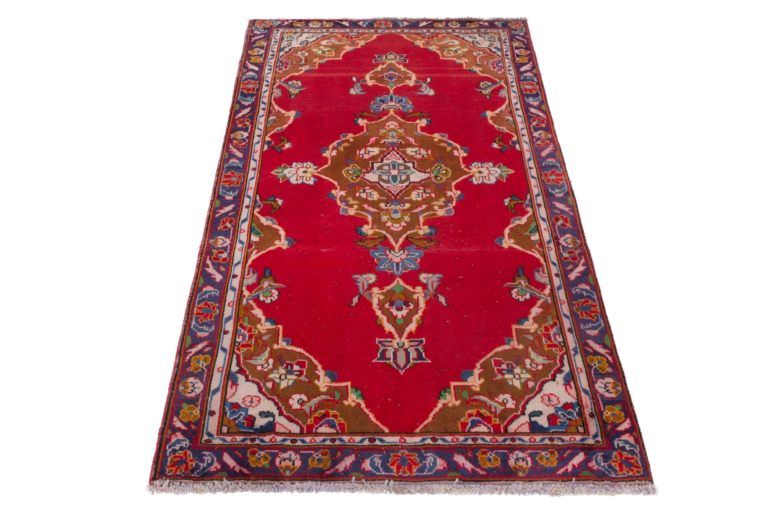 Persian Arak accent rug in deep red and burgundy, view 3 of 19