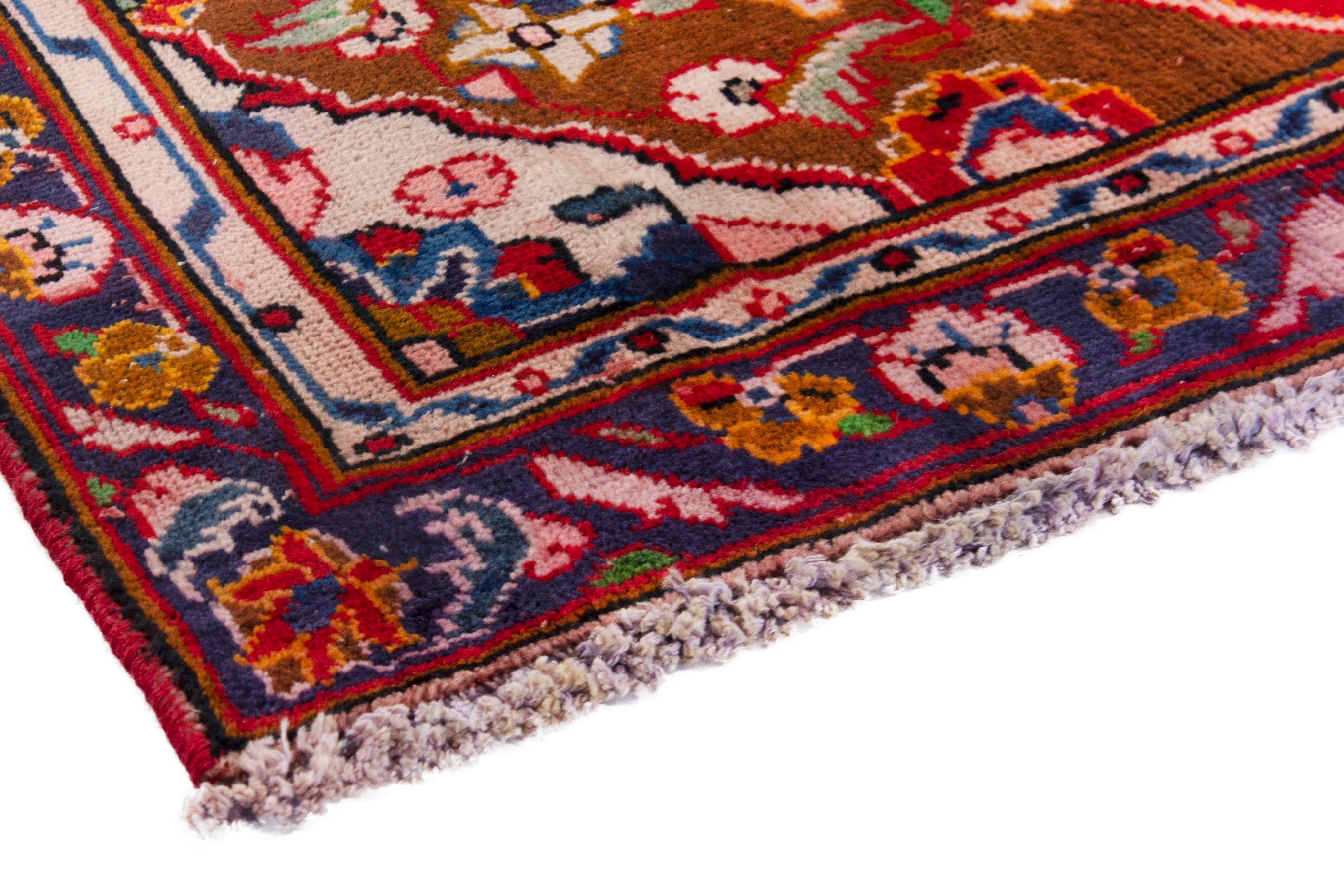 Persian Arak accent rug in deep red and burgundy, view 4 of 19