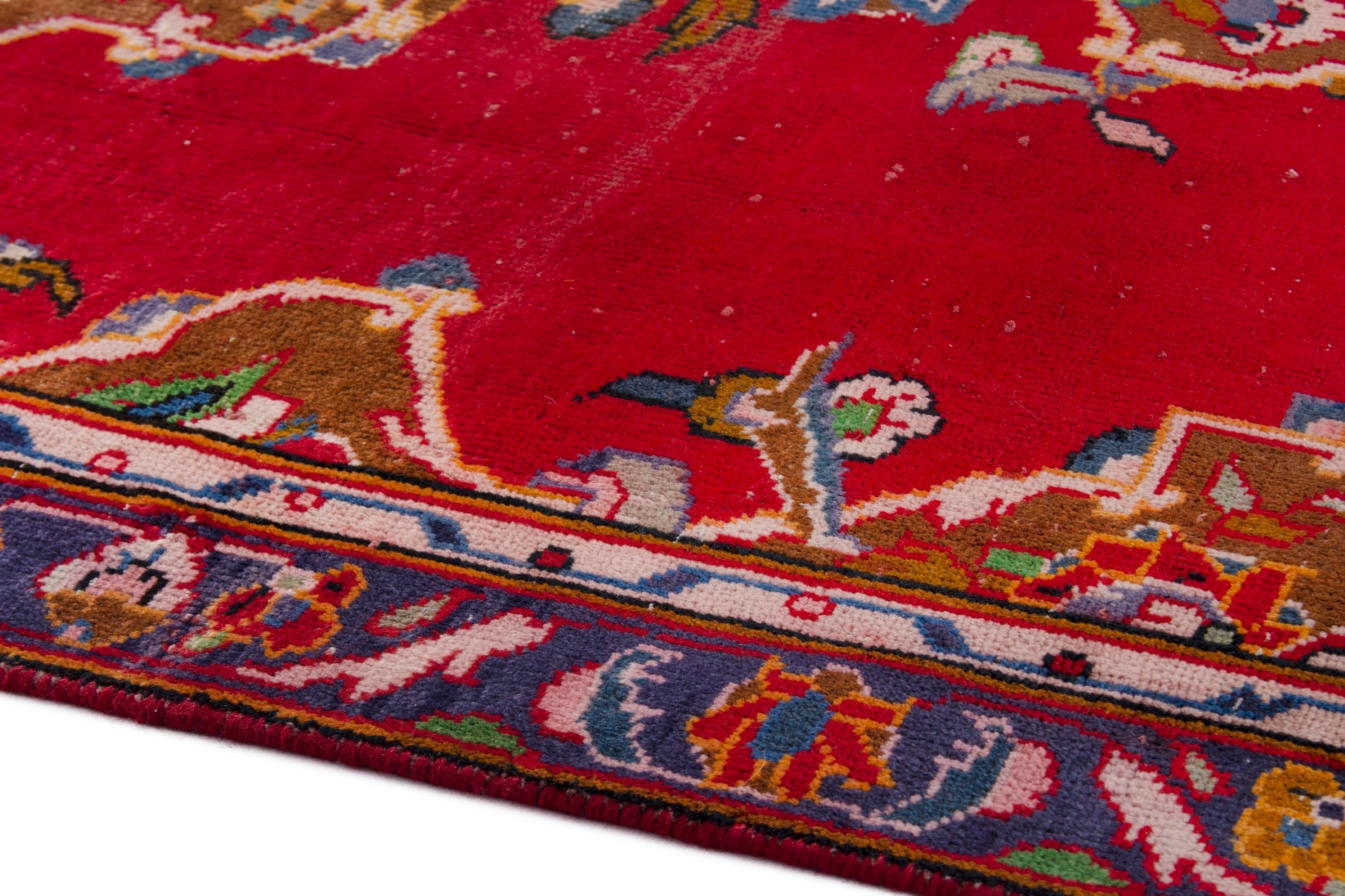 Persian Arak accent rug in deep red and burgundy, view 5 of 19