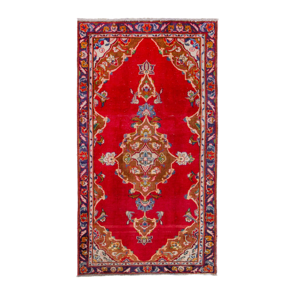 Persian Arak accent rug in deep red and burgundy, 3'5" x 6'1"