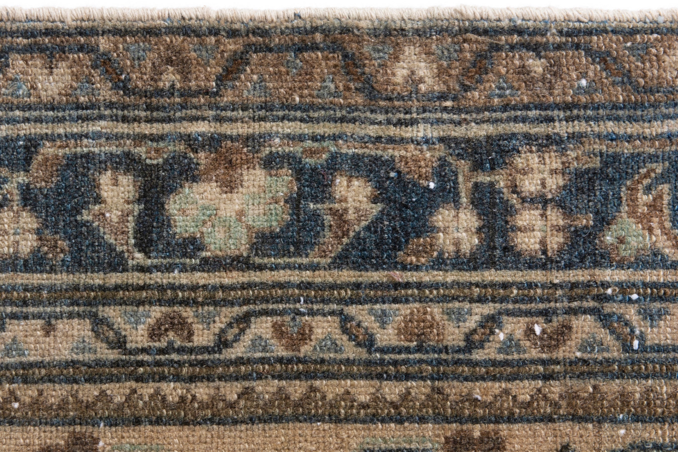 Persian Hamedan runner rug in beige and taupe, view 11 of 18
