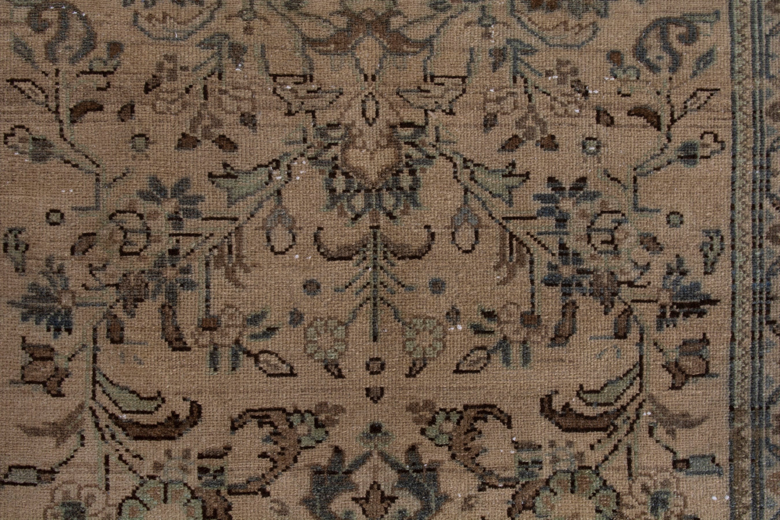 Persian Hamedan runner rug in beige and taupe, view 13 of 18