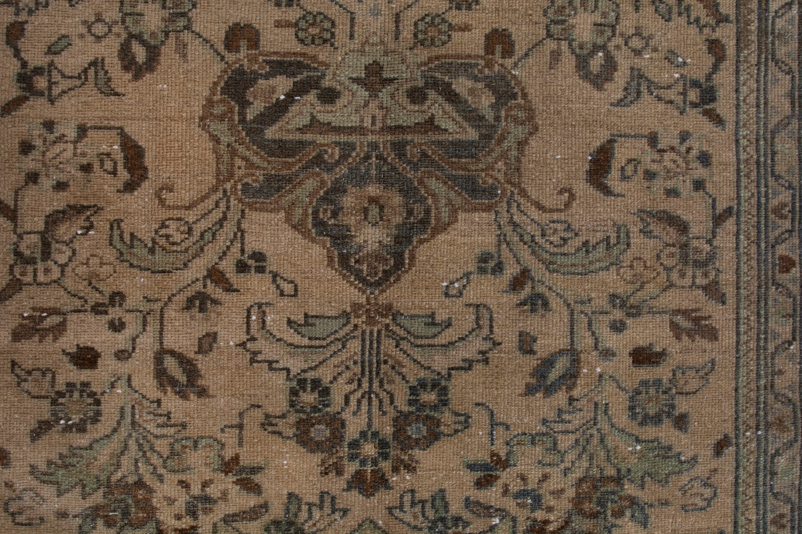 Persian Hamedan runner rug in beige and taupe, view 14 of 18