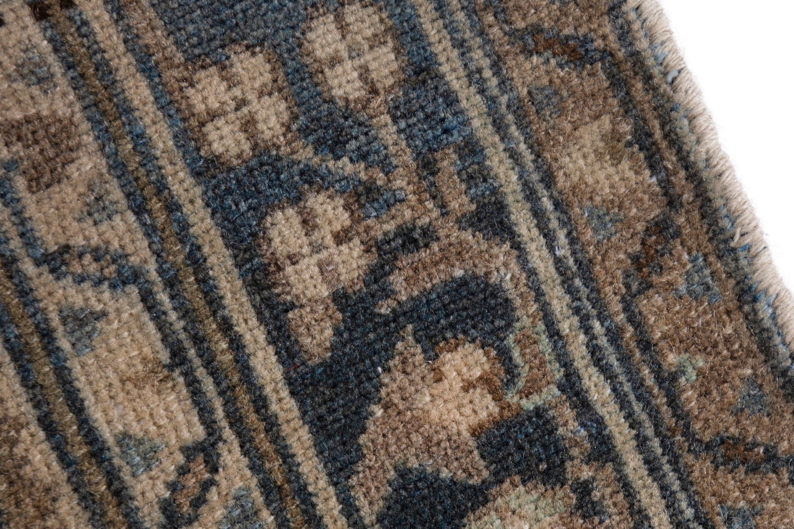 Persian Hamedan runner rug in beige and taupe, view 10 of 18