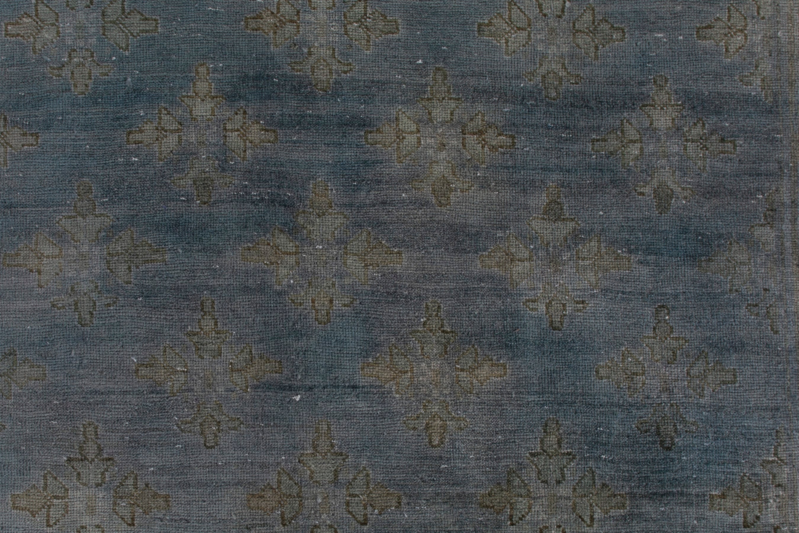 Persian Lori area rug in slate blue and terracotta, view 17 of 21