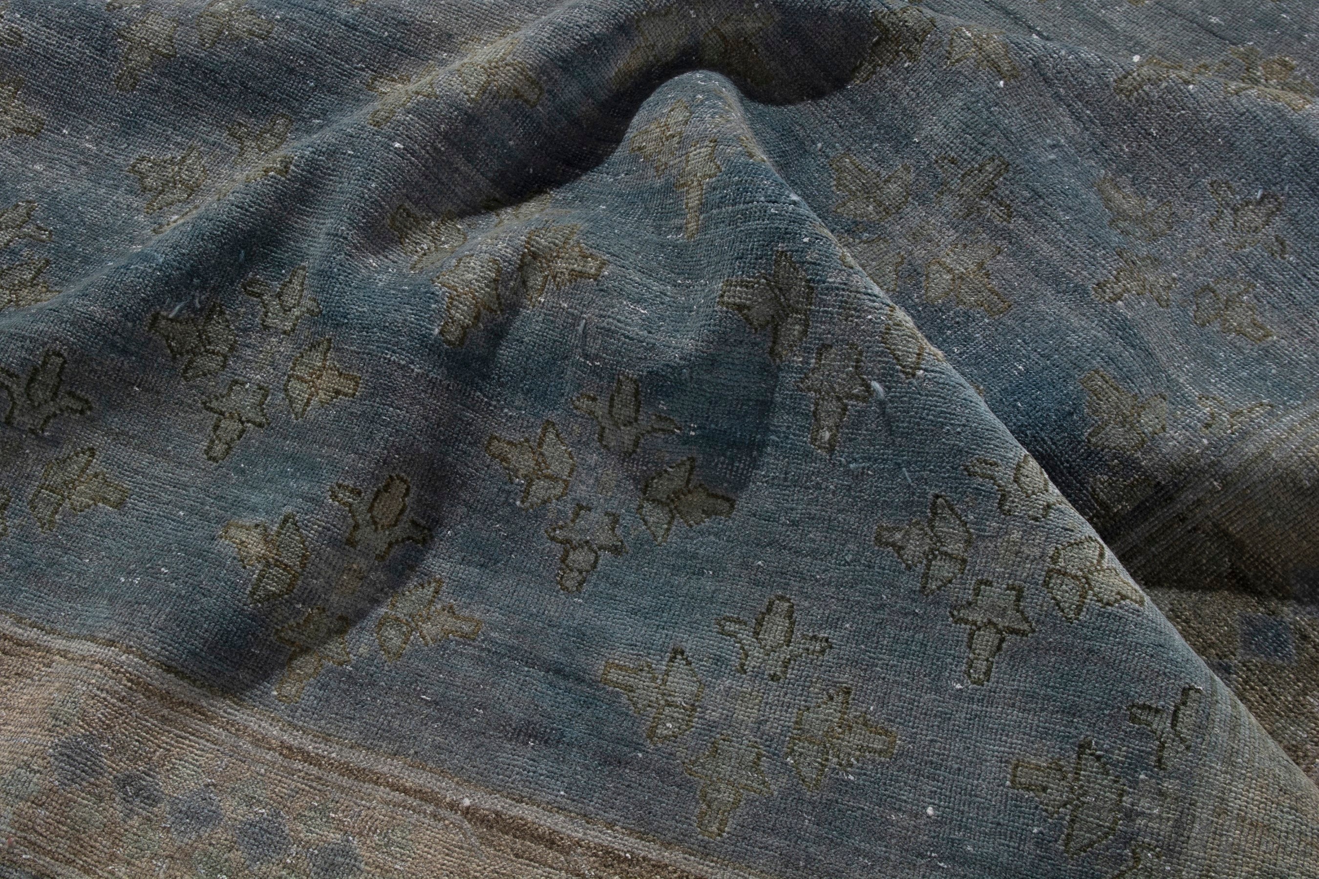 Persian Lori area rug in slate blue and terracotta, view 18 of 21