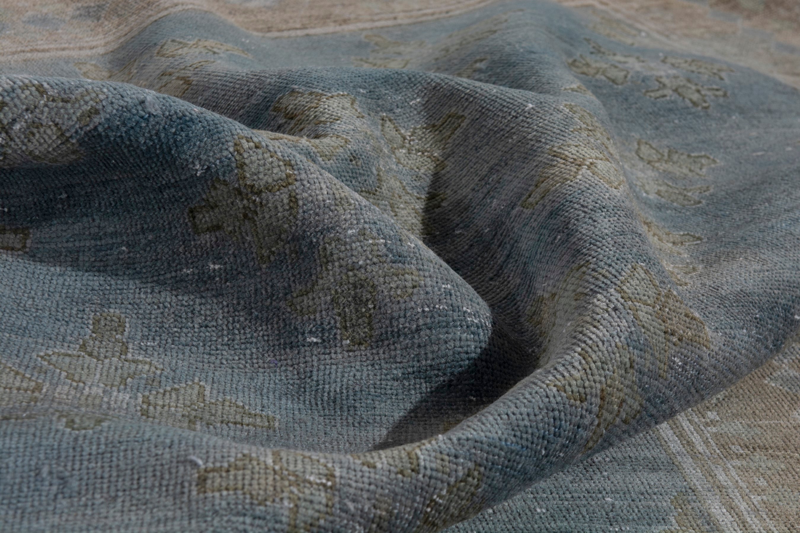 Persian Lori area rug in slate blue and terracotta, view 20 of 21