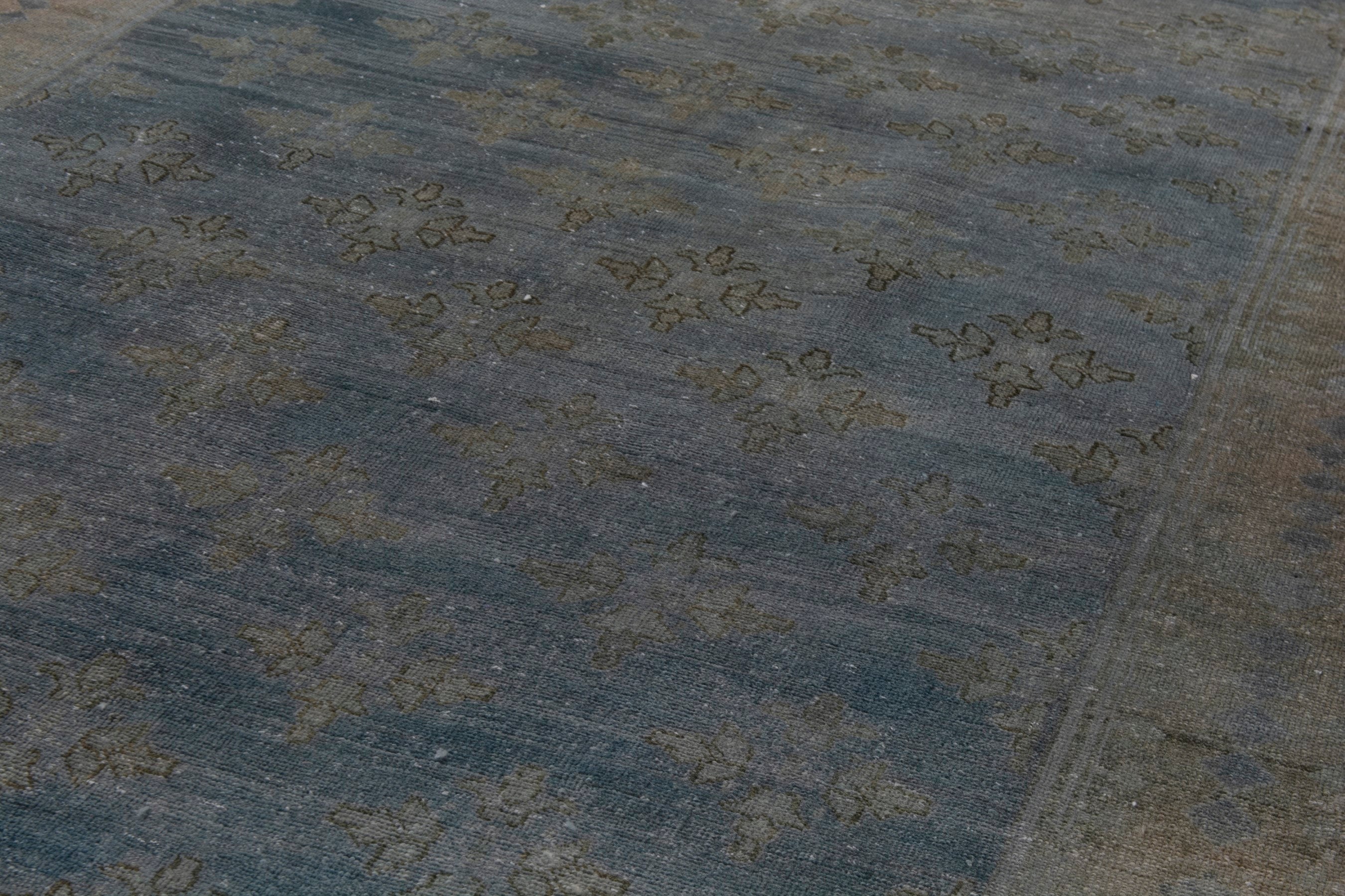 Persian Lori area rug in slate blue and terracotta, view 8 of 21