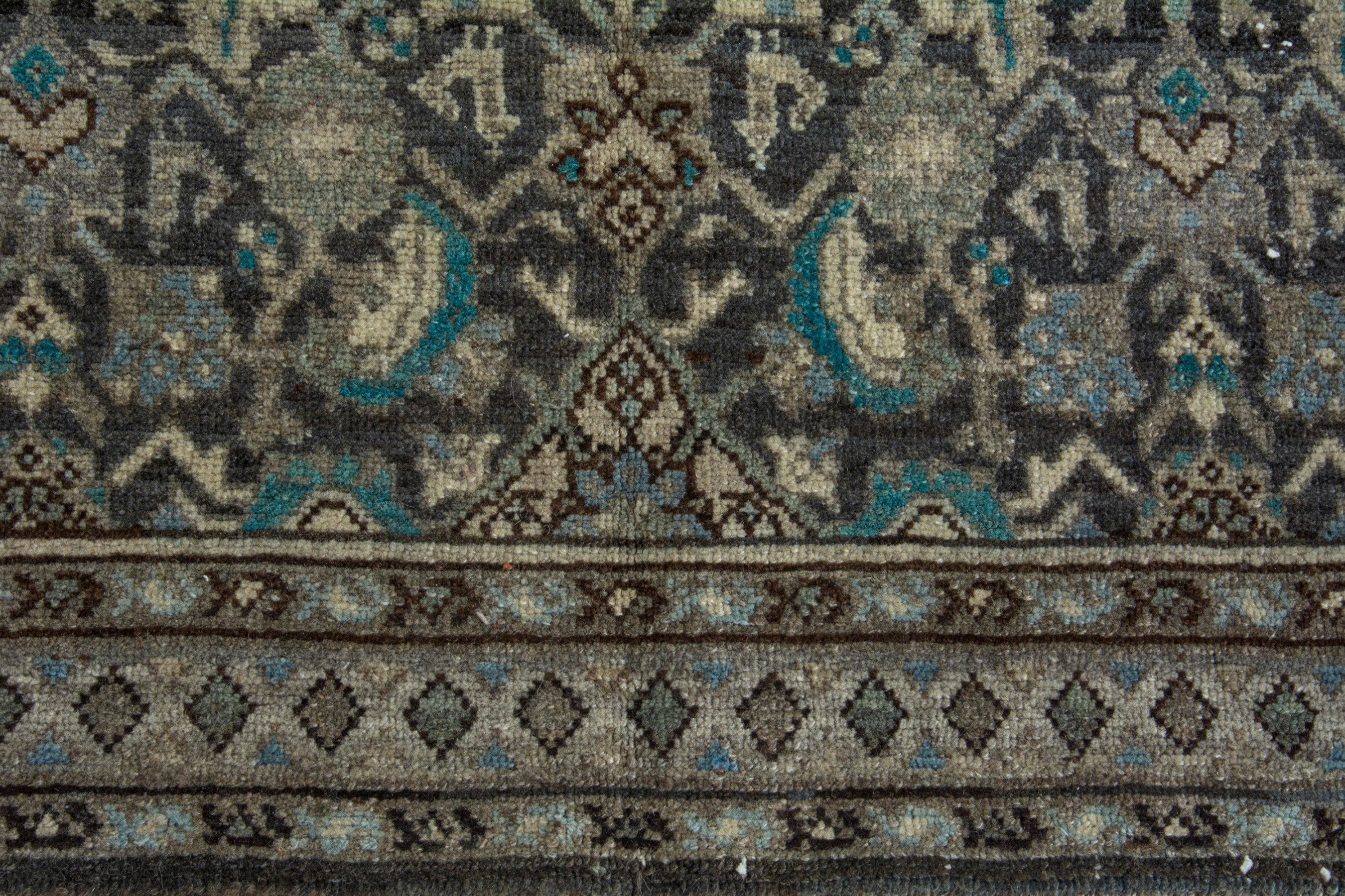 Persian Mahal area rug in charcoal and greige, view 11 of 18