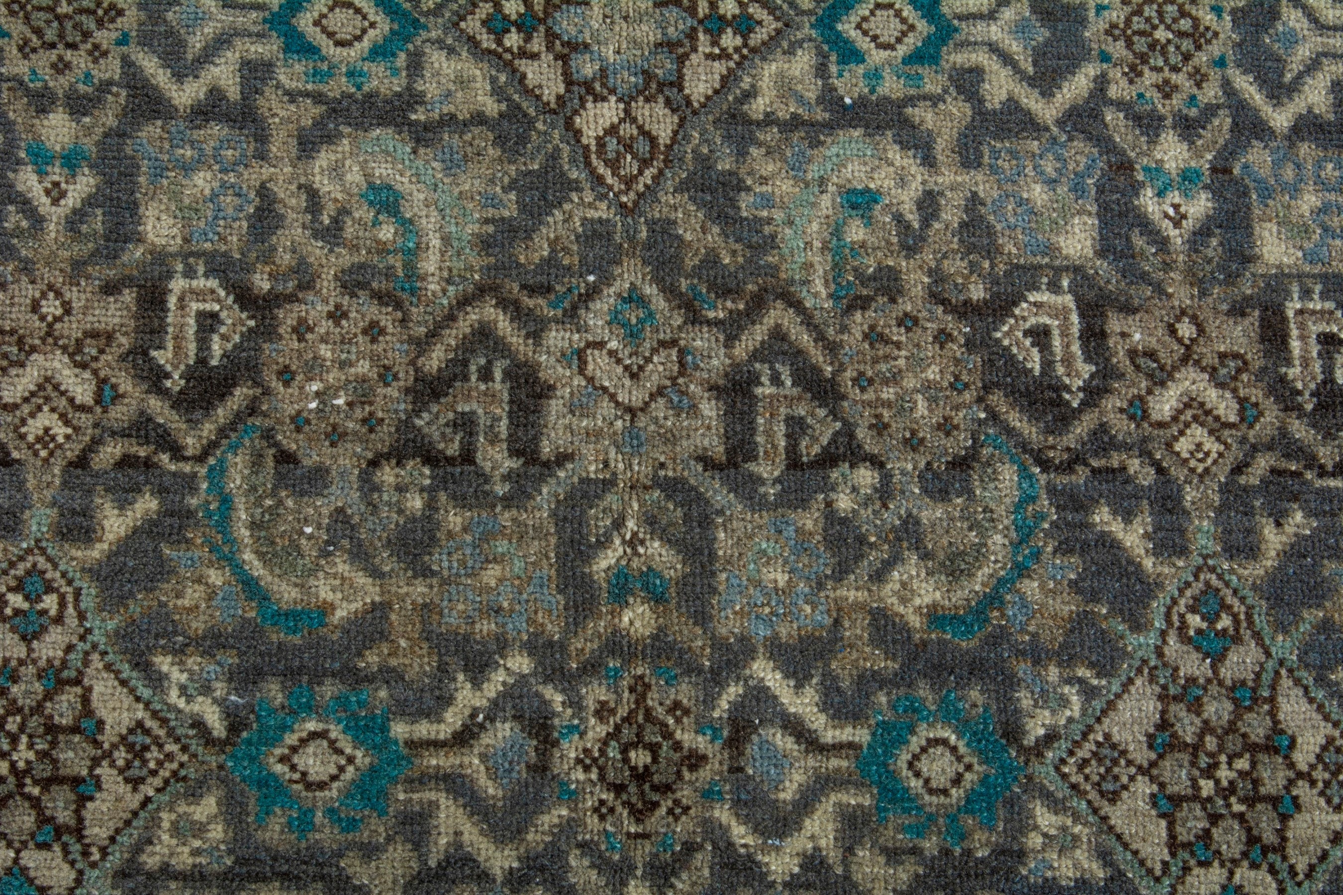 Persian Mahal area rug in charcoal and greige, view 12 of 18