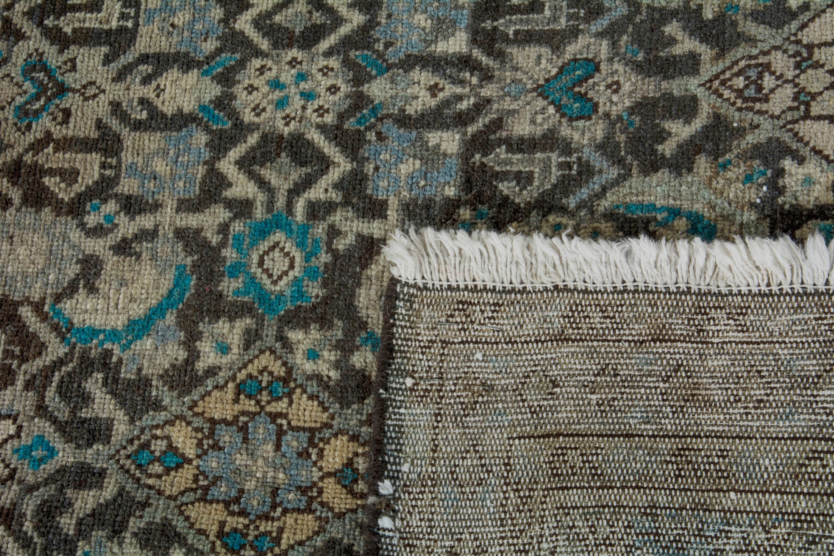 Persian Mahal area rug in charcoal and greige, view 18 of 18