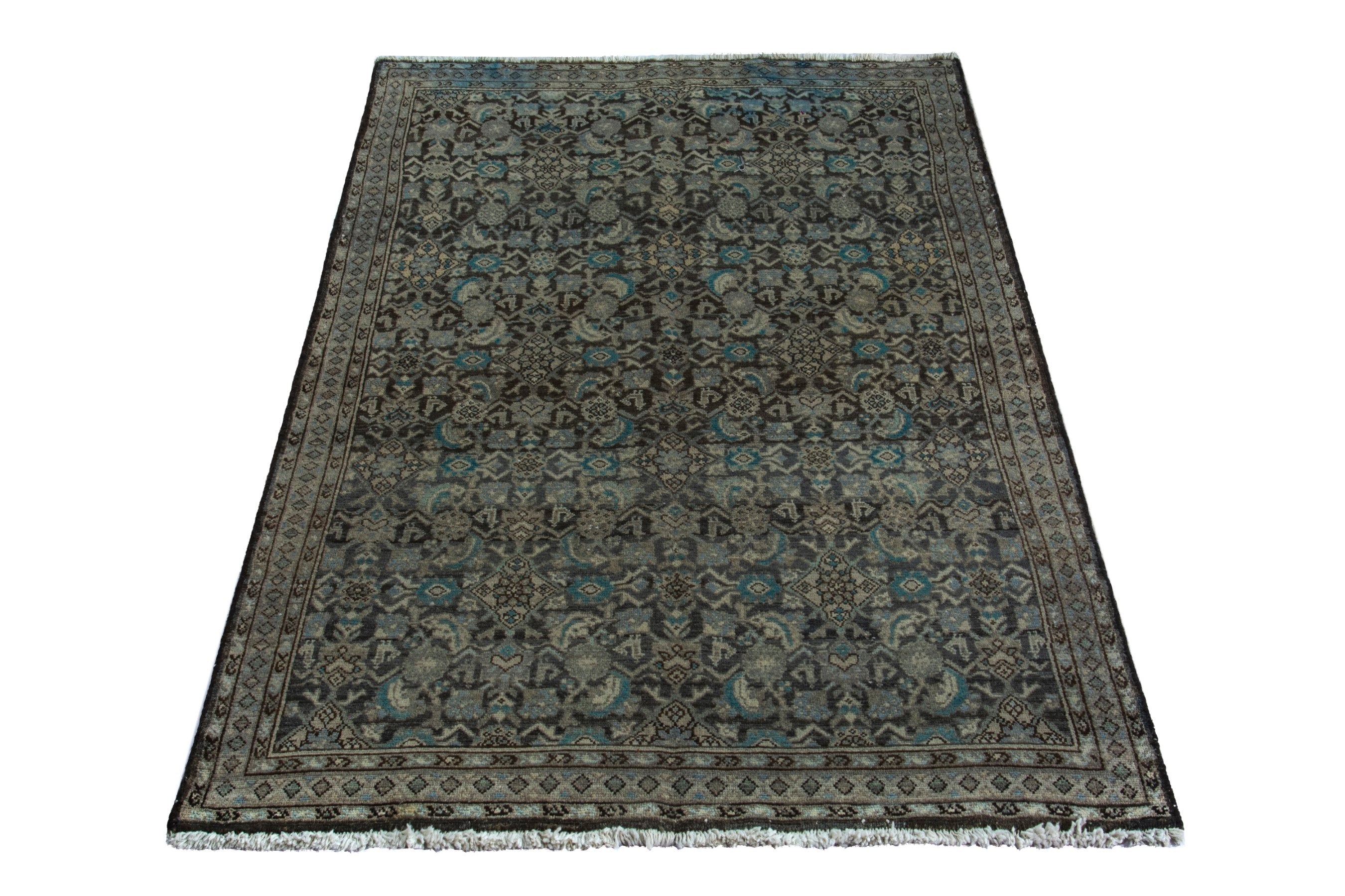 Persian Mahal area rug in charcoal and greige, view 2 of 18