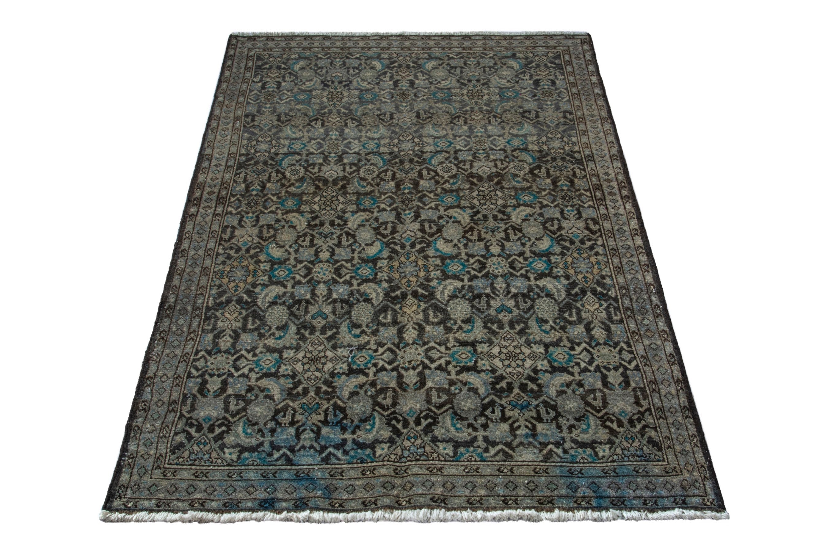 Persian Mahal area rug in charcoal and greige, view 3 of 18