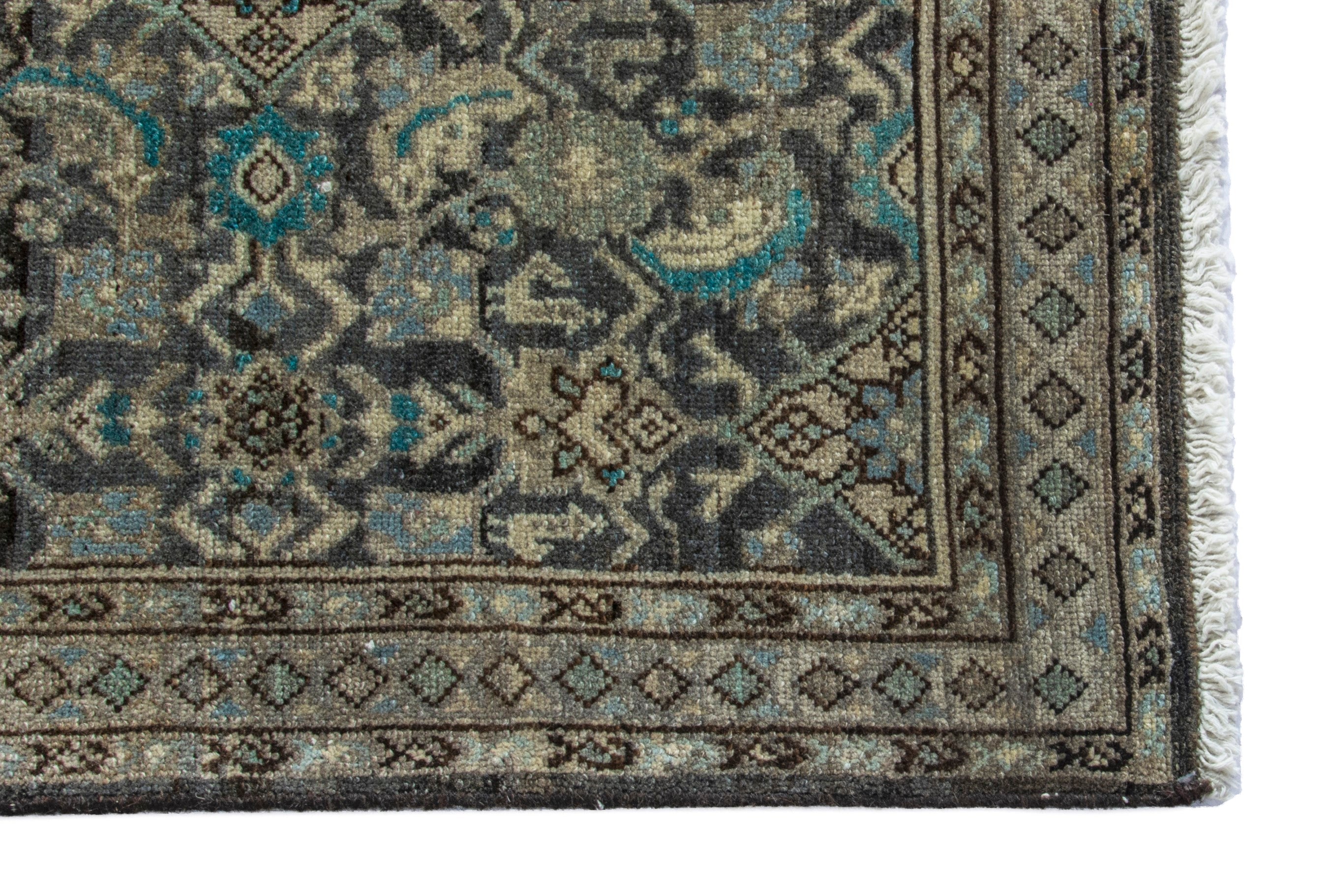 Persian Mahal area rug in charcoal and greige, view 5 of 18