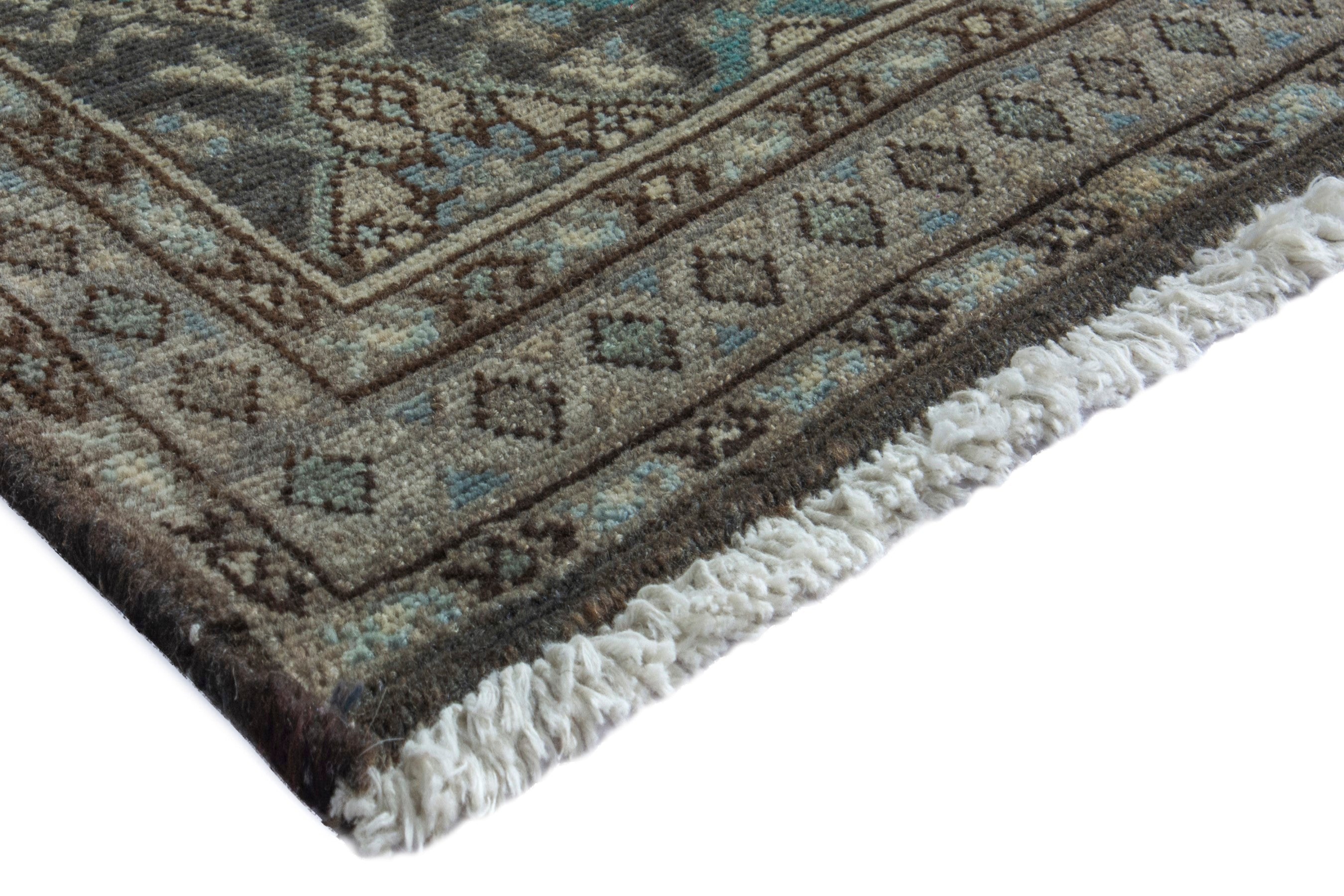 Persian Mahal area rug in charcoal and greige, view 4 of 18