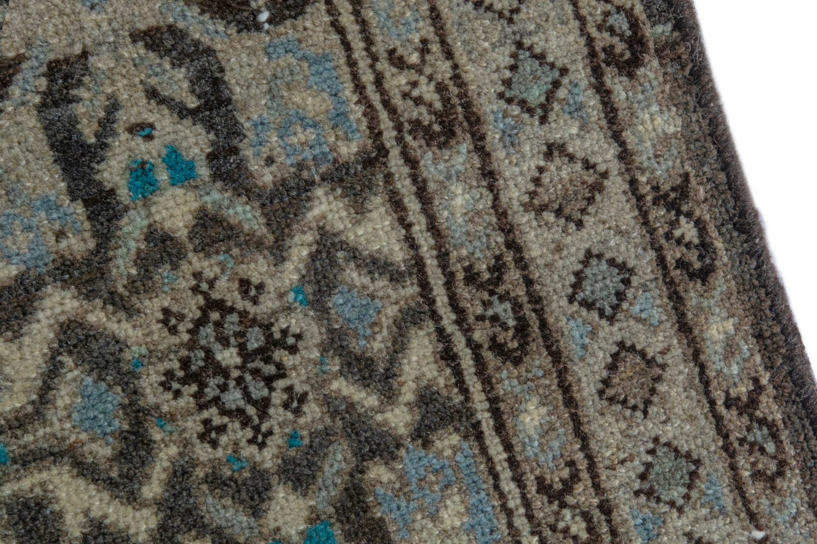 Persian Mahal area rug in charcoal and greige, view 10 of 18