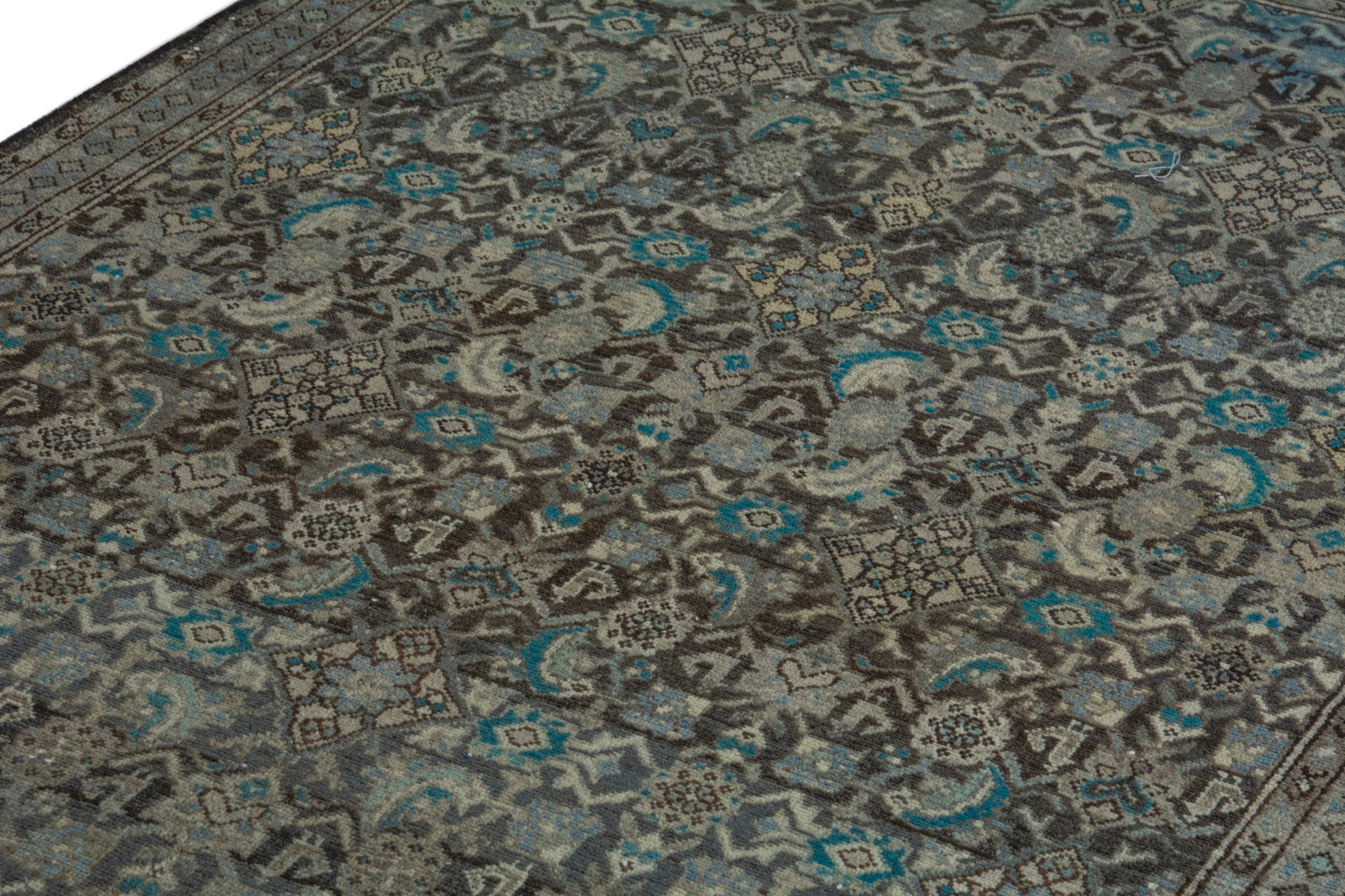 Persian Mahal area rug in charcoal and greige, view 7 of 18
