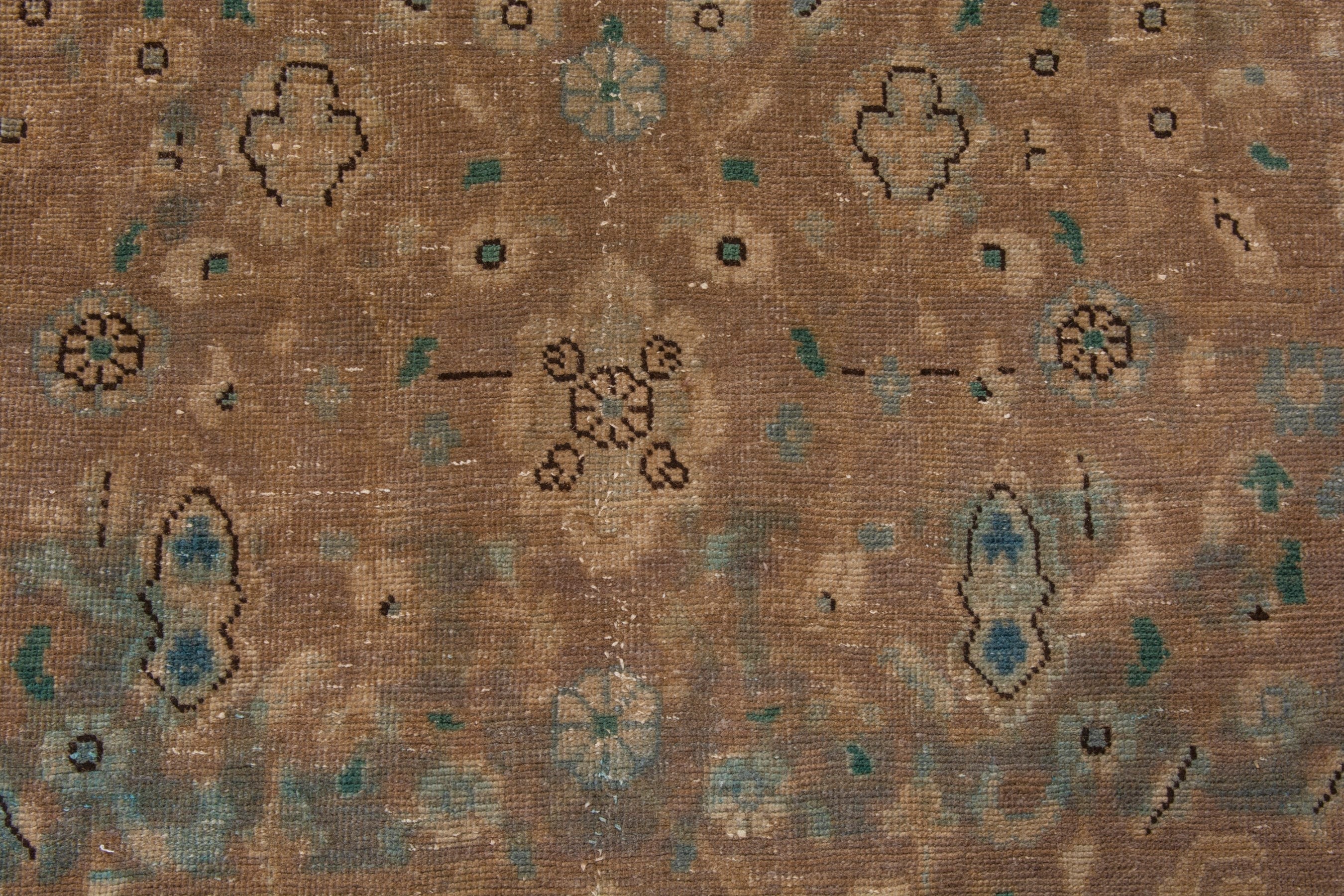 Persian Malayer area rug in tan and teal, view 13 of 23
