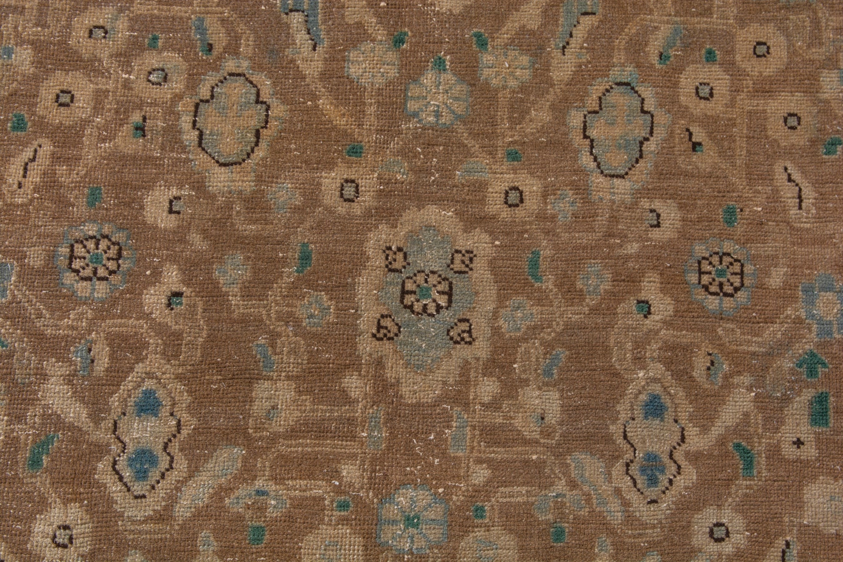 Persian Malayer area rug in tan and teal, view 14 of 23