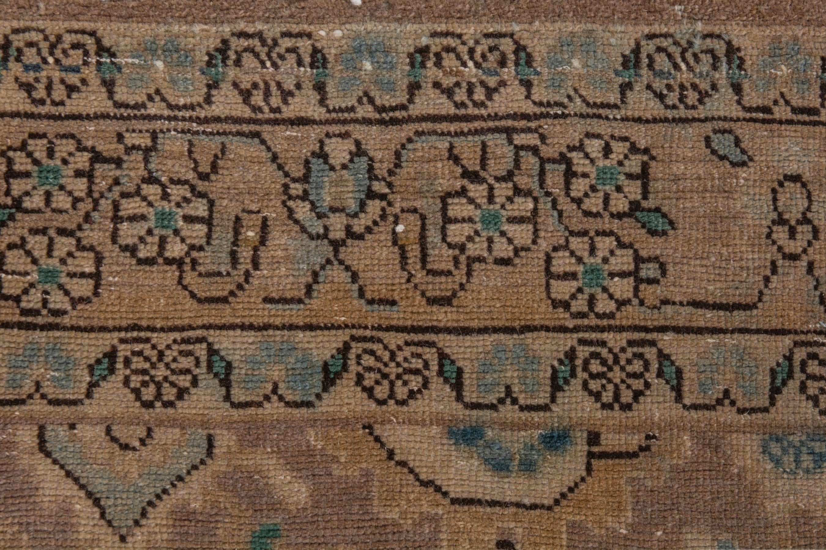 Persian Malayer area rug in tan and teal, view 12 of 23