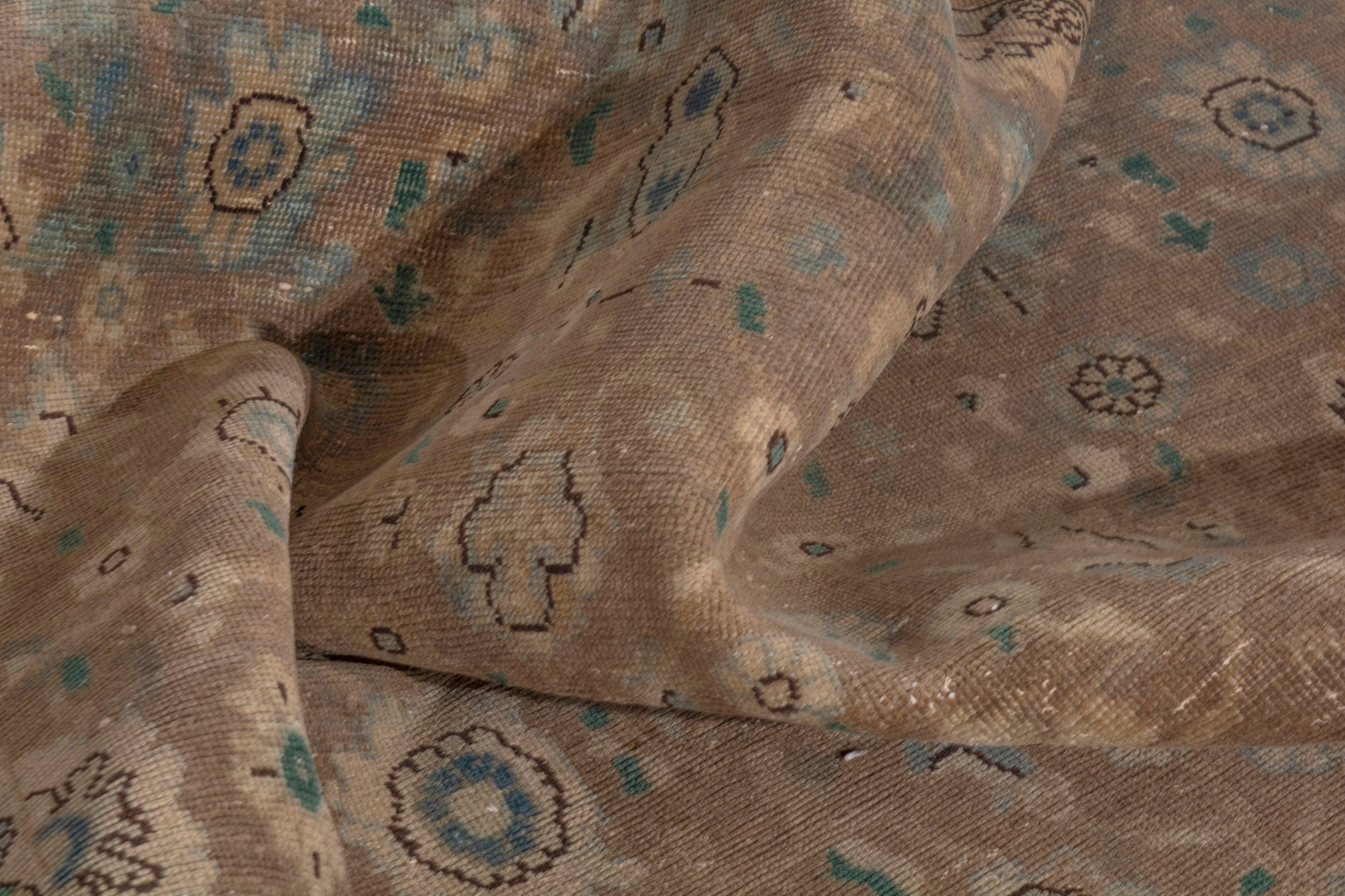Persian Malayer area rug in tan and teal, view 19 of 23