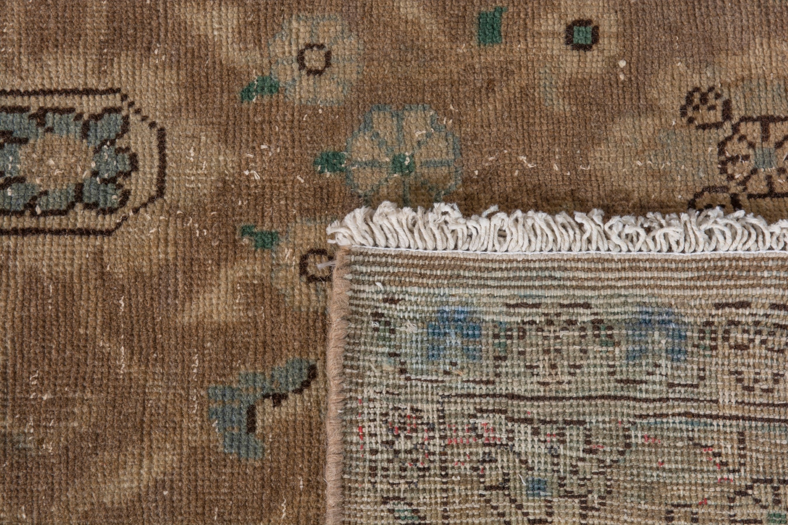 Persian Malayer area rug in tan and teal, view 23 of 23