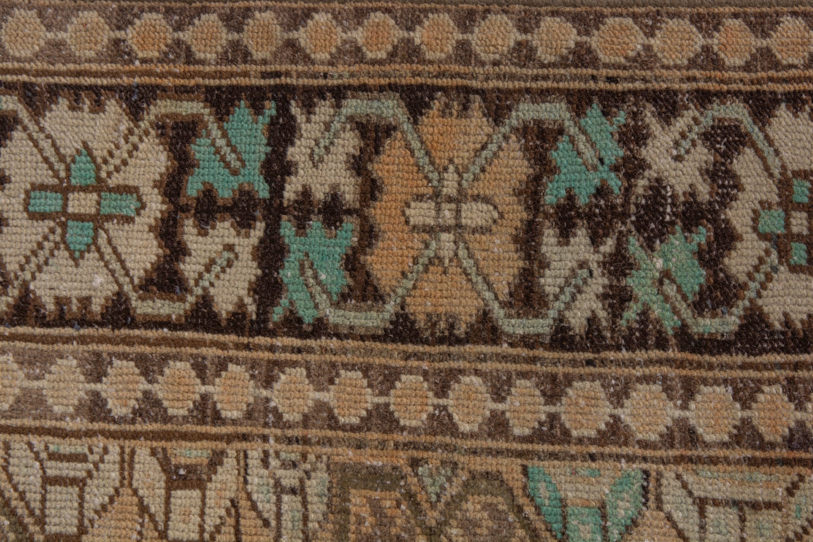 Persian Bakhtiari area rug in tan and dark brown, view 13 of 20