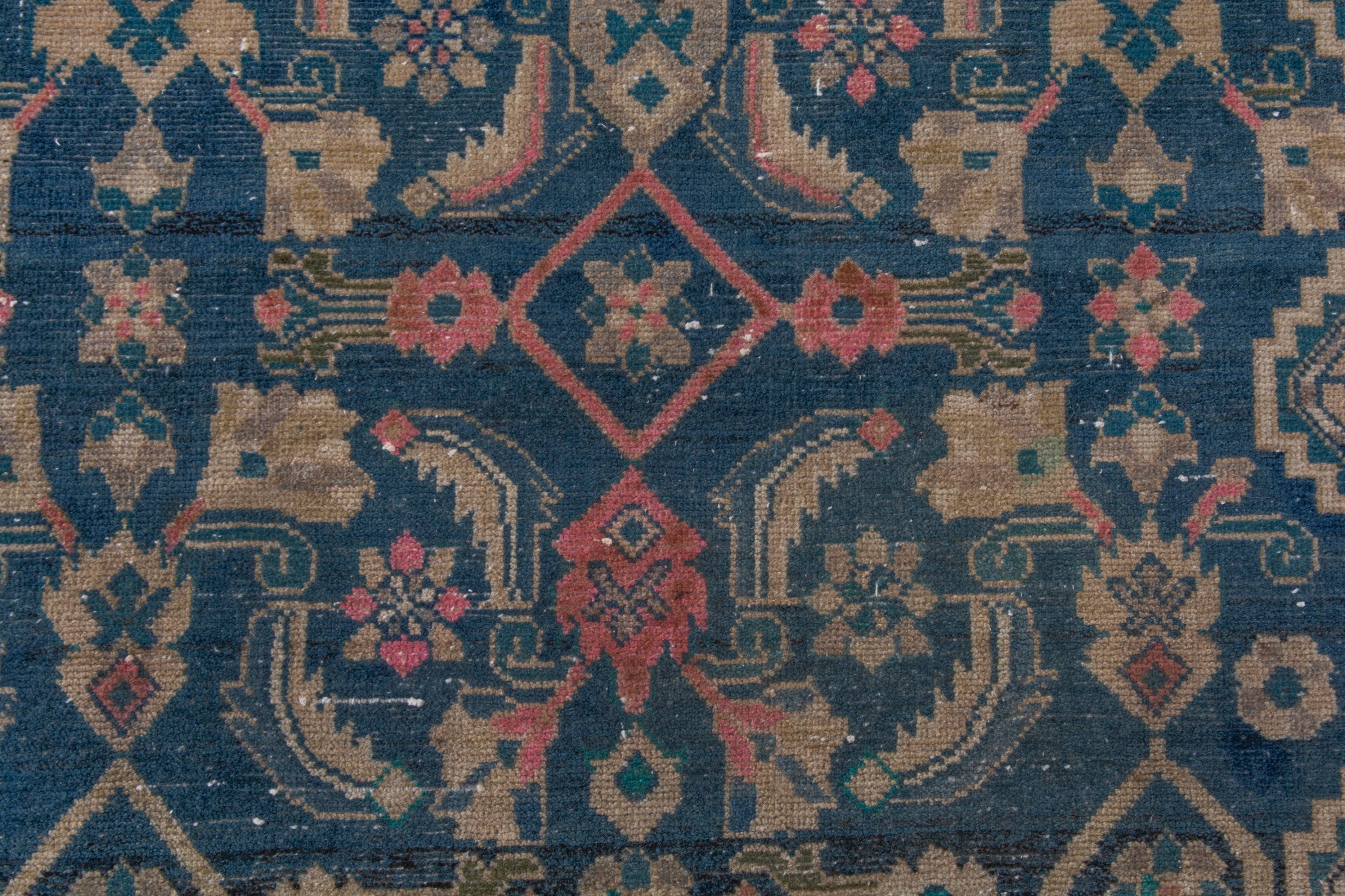 Persian Malayer area rug in navy and dusty rose, view 15 of 24