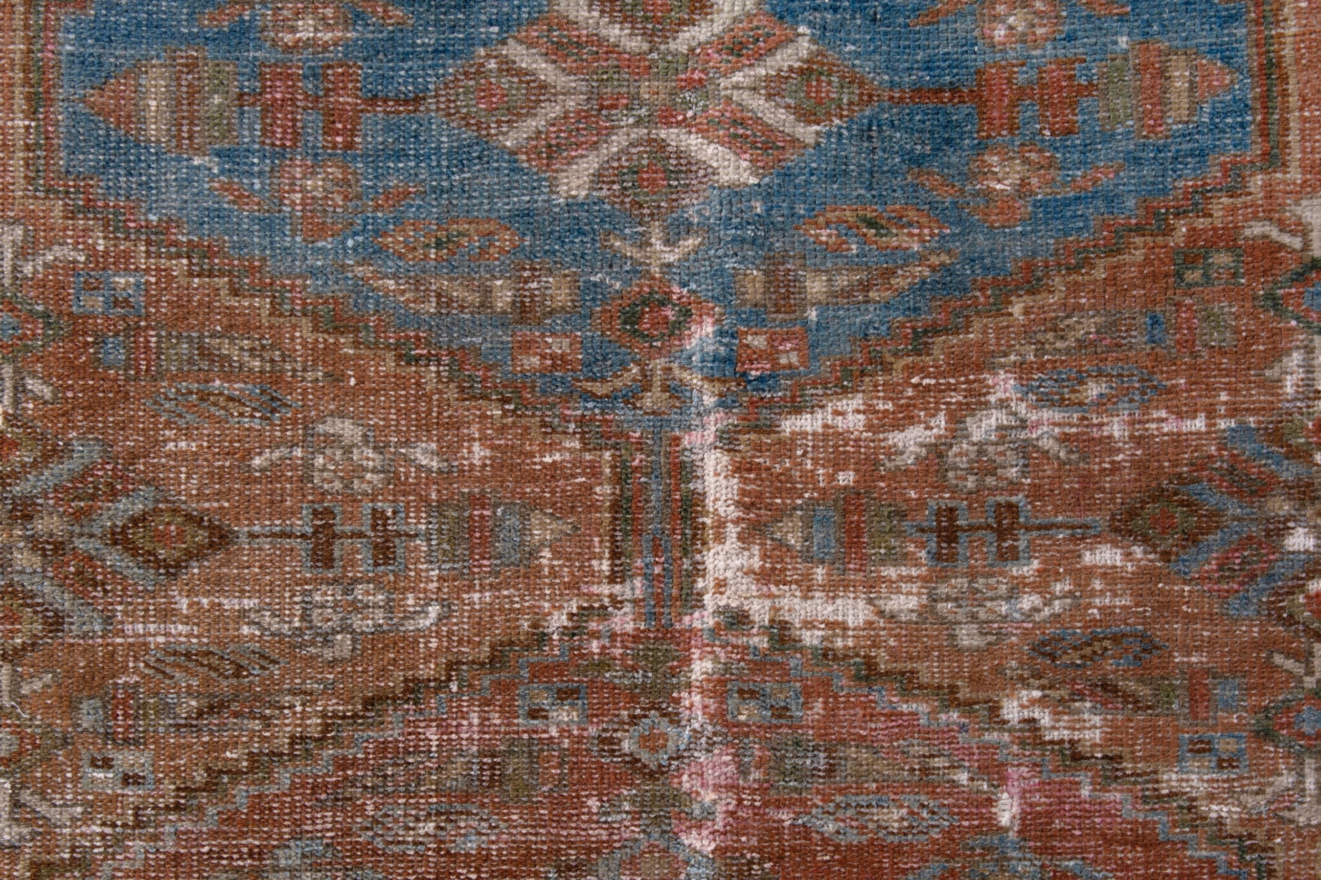 Persian Shiraz area rug in rust and teal, view 14 of 20
