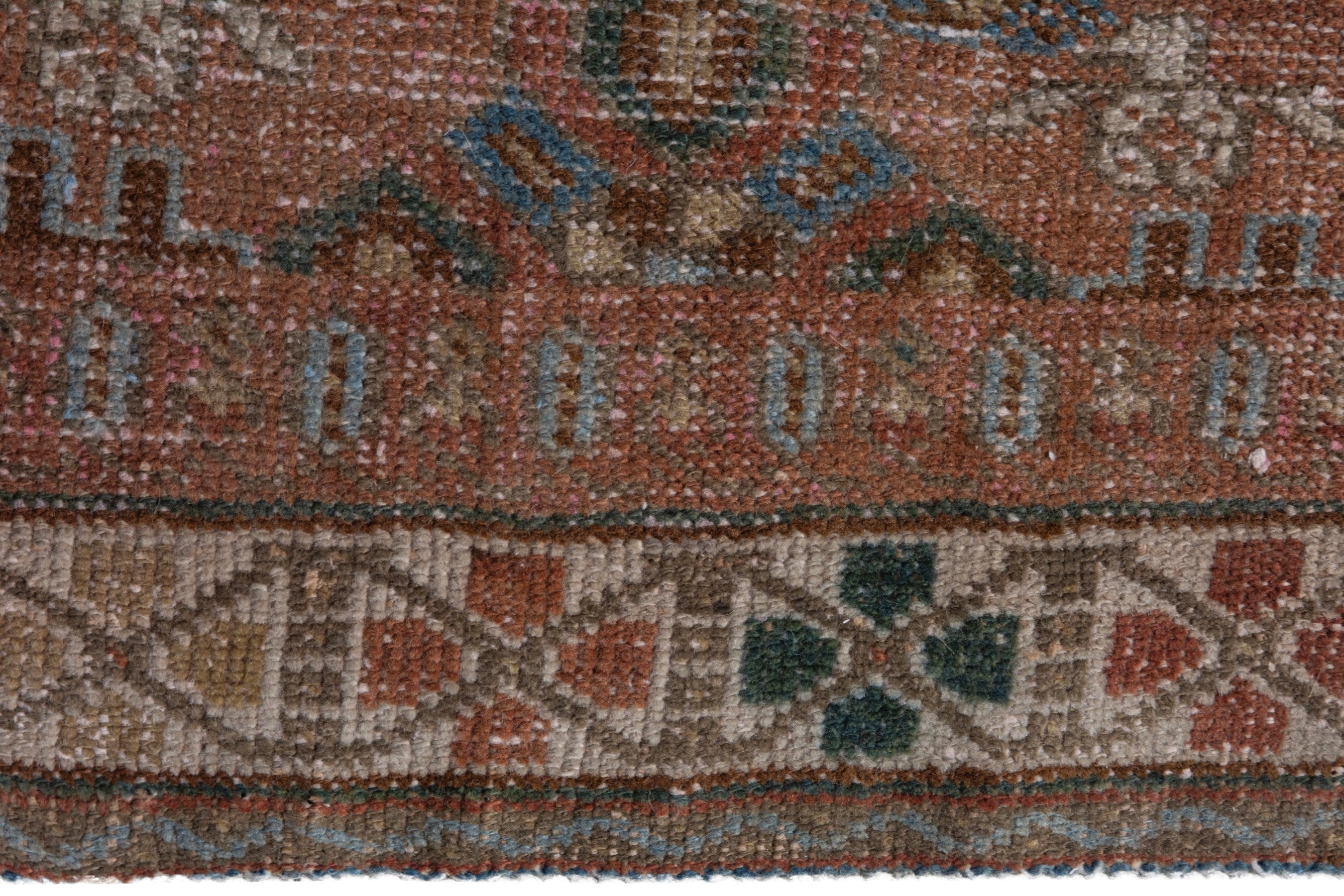 Persian Shiraz area rug in rust and teal, view 11 of 20