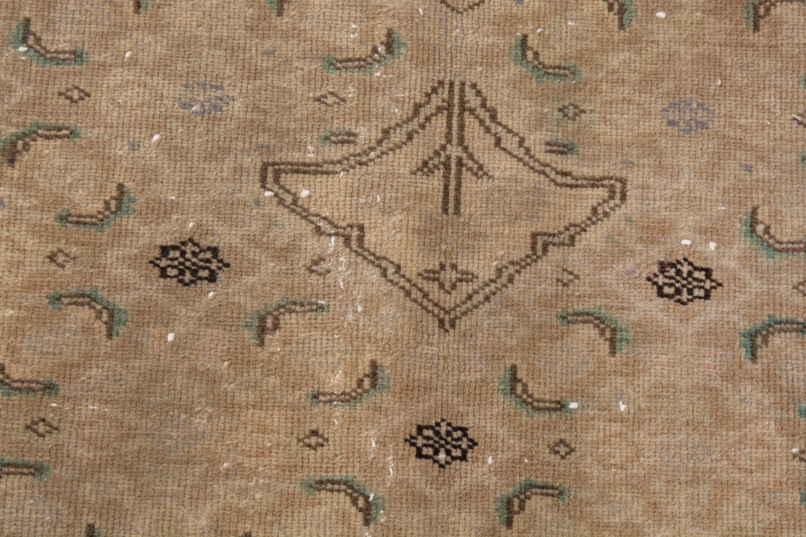 Persian Ardabil area rug in taupe and tan, view 14 of 23