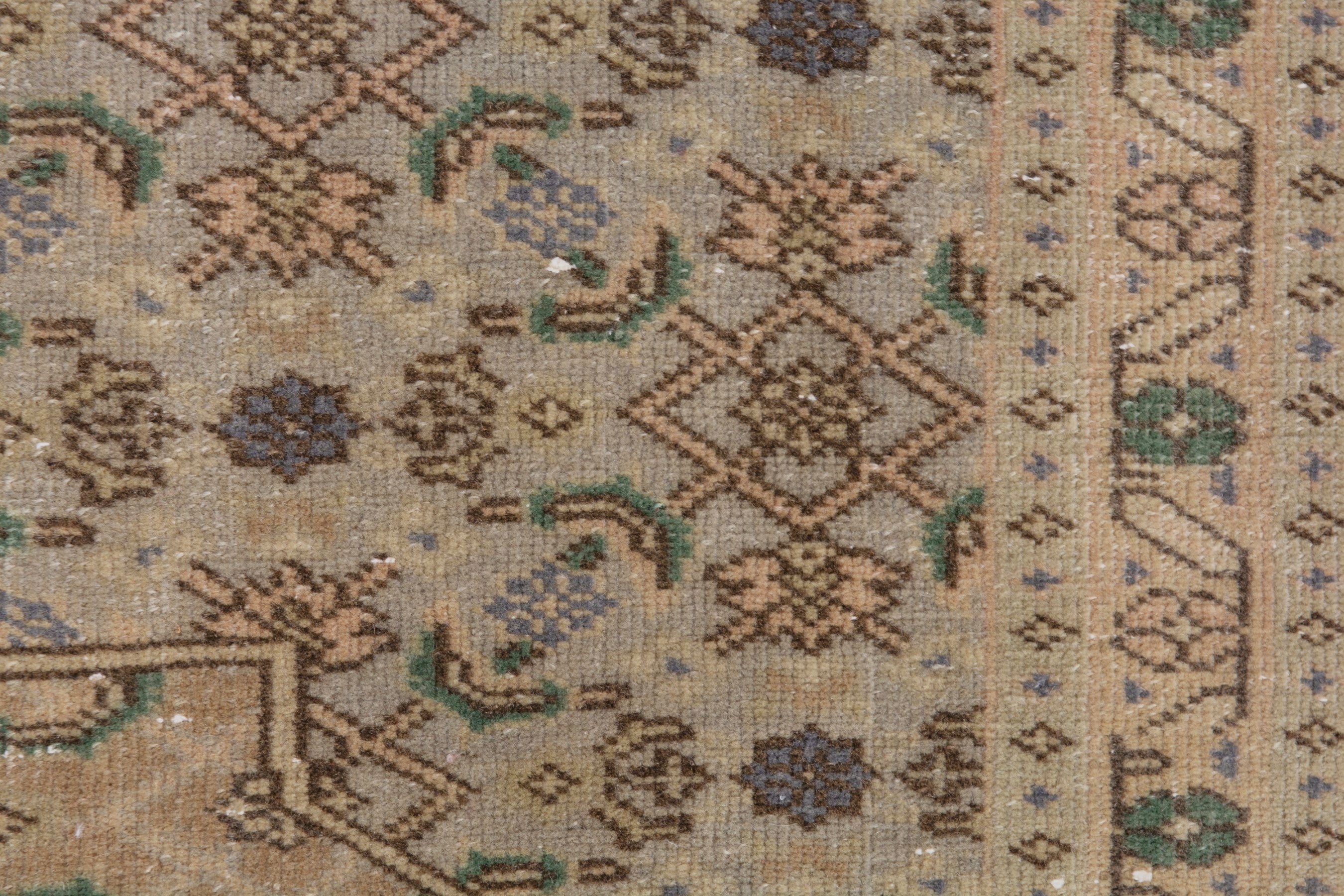 Persian Ardabil area rug in taupe and tan, view 17 of 23