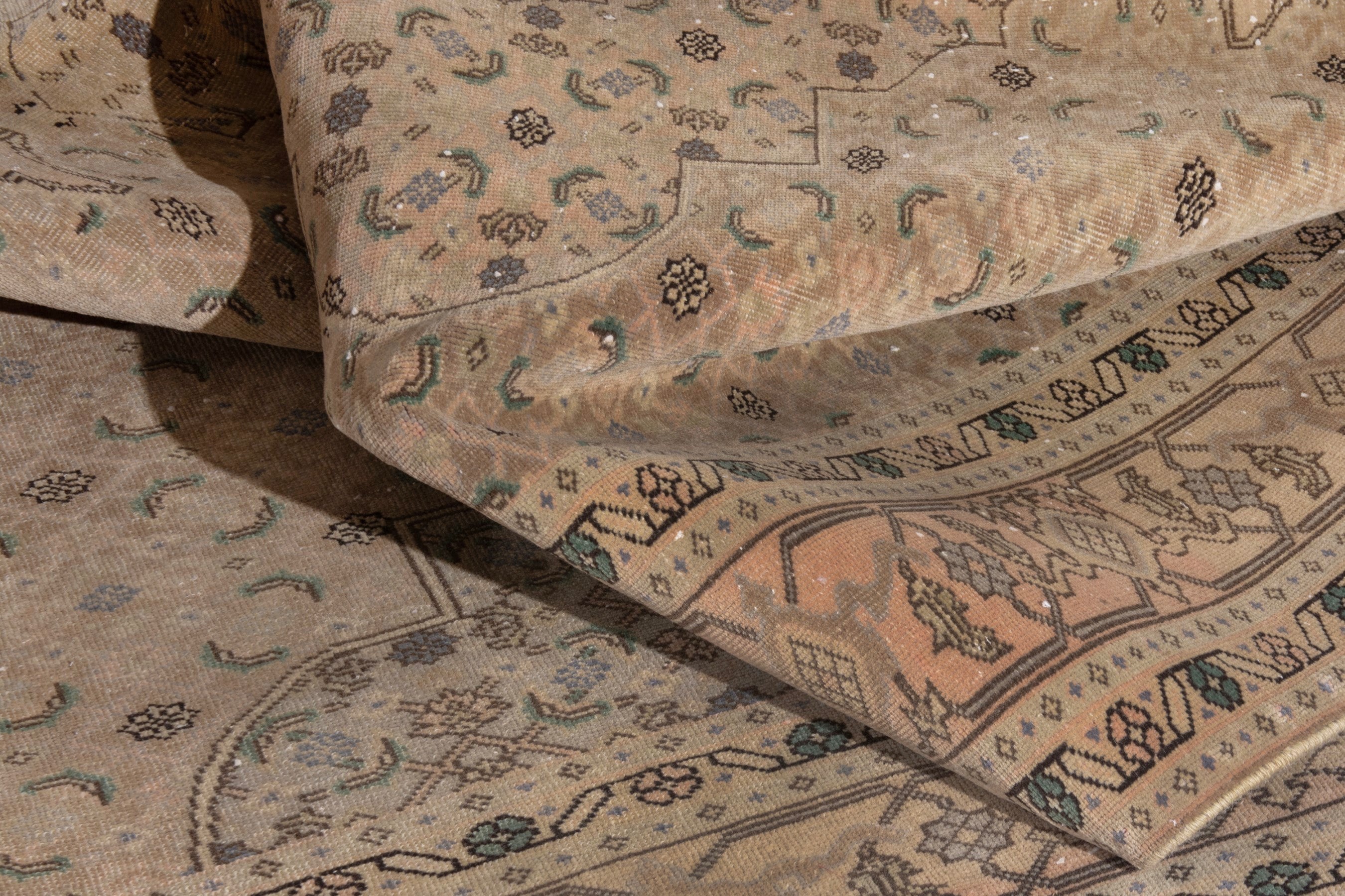 Persian Ardabil area rug in taupe and tan, view 21 of 23