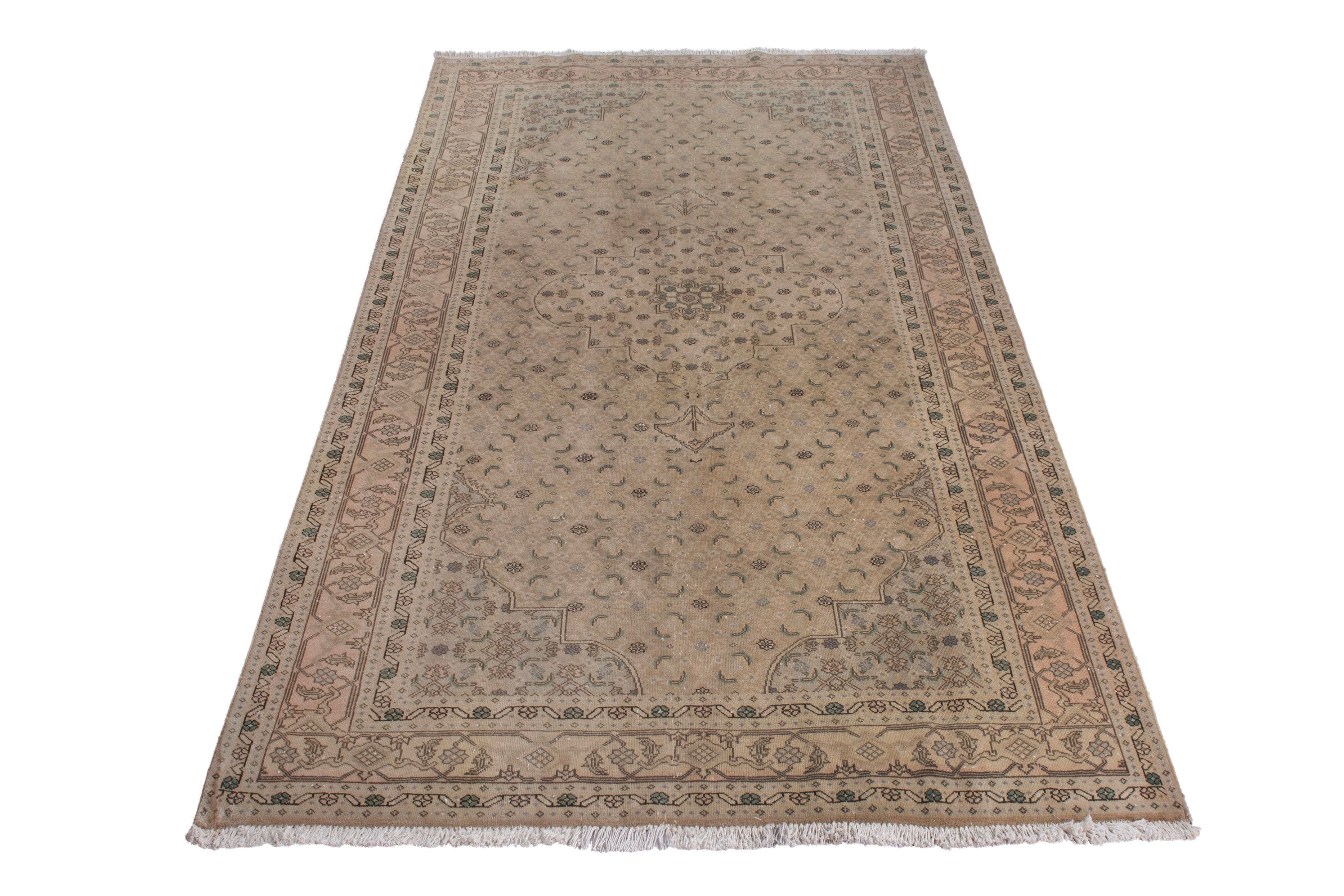 Persian Ardabil area rug in taupe and tan, view 2 of 23