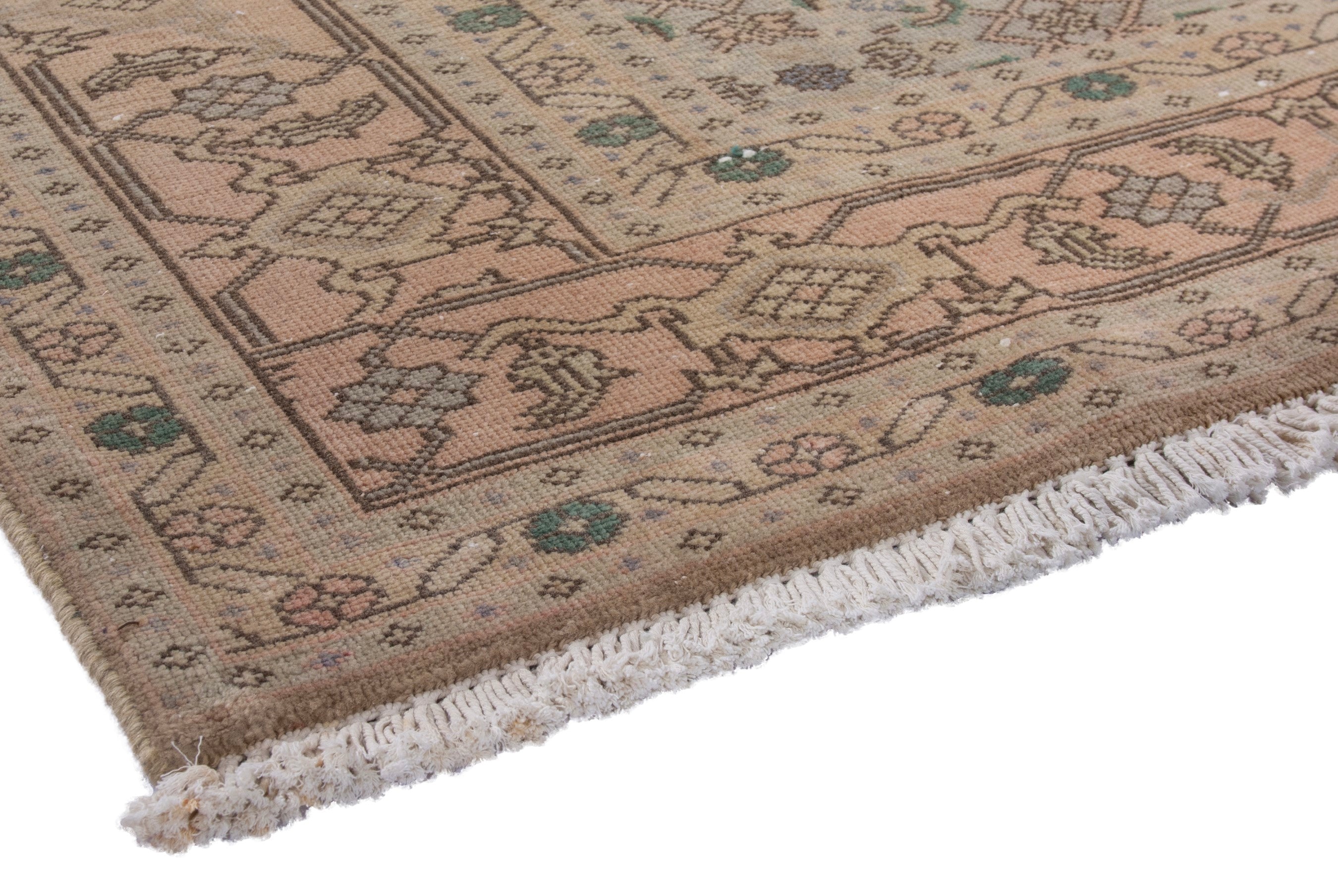 Persian Ardabil area rug in taupe and tan, view 4 of 23
