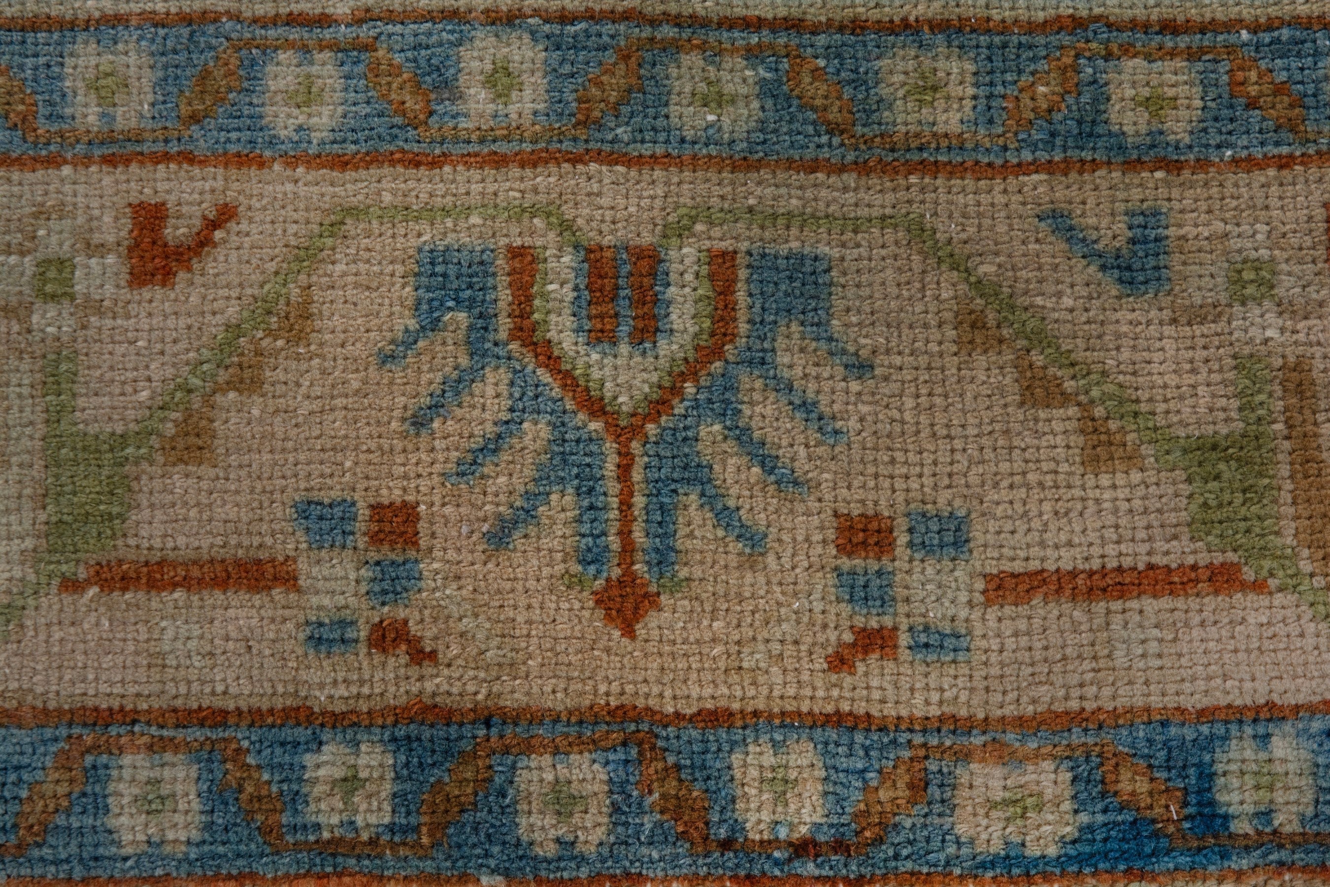 Persian Borujerd area rug in teal and beige, view 12 of 22