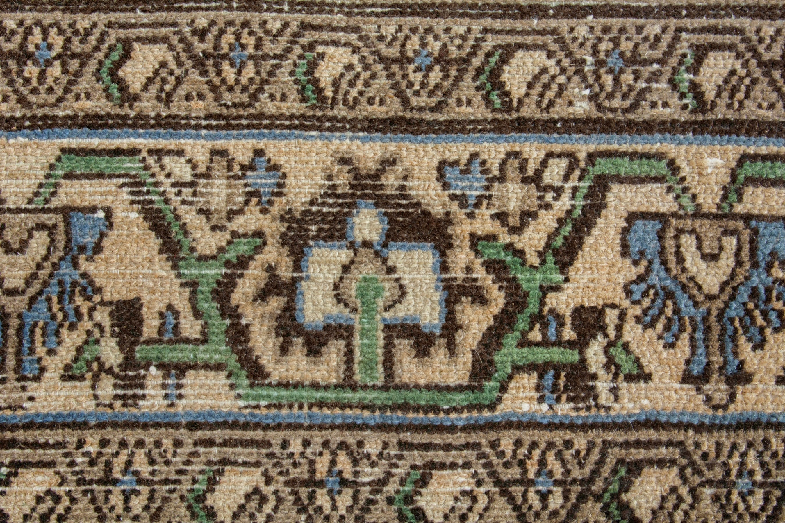 Persian Borujerd runner rug in sage and tan, view 11 of 20