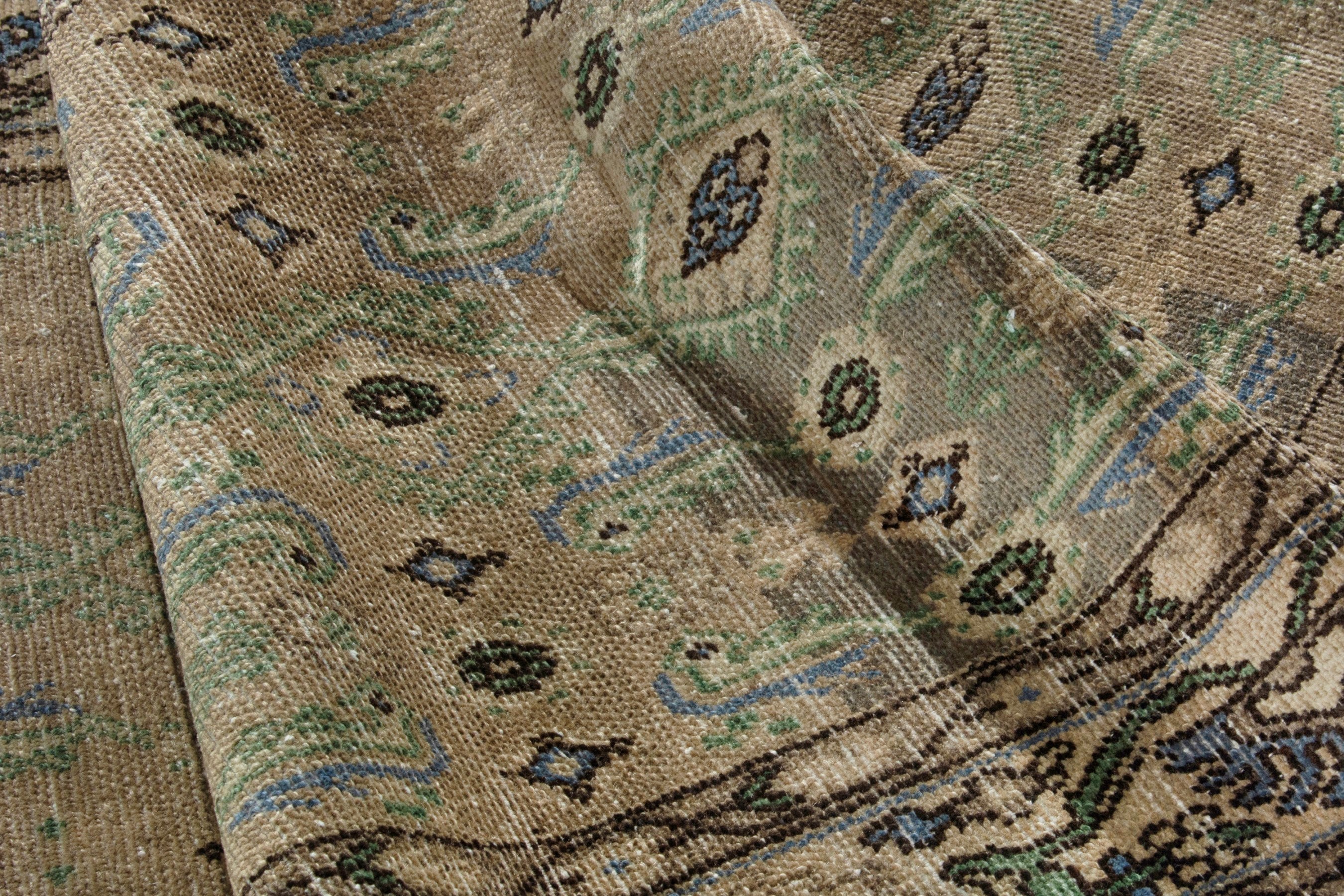 Persian Borujerd runner rug in sage and tan, view 17 of 20