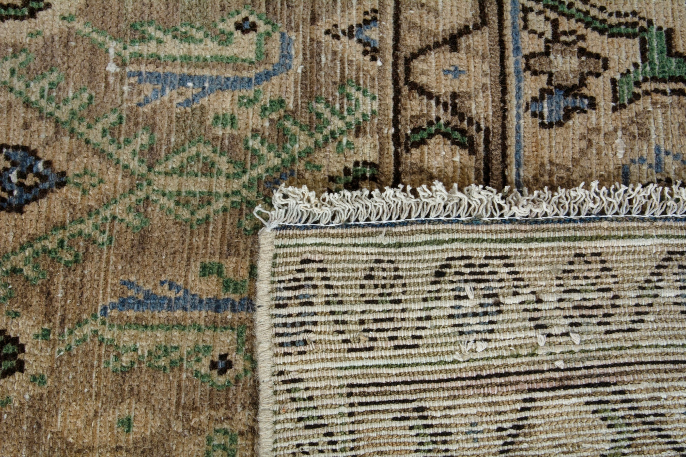 Persian Borujerd runner rug in sage and tan, view 20 of 20