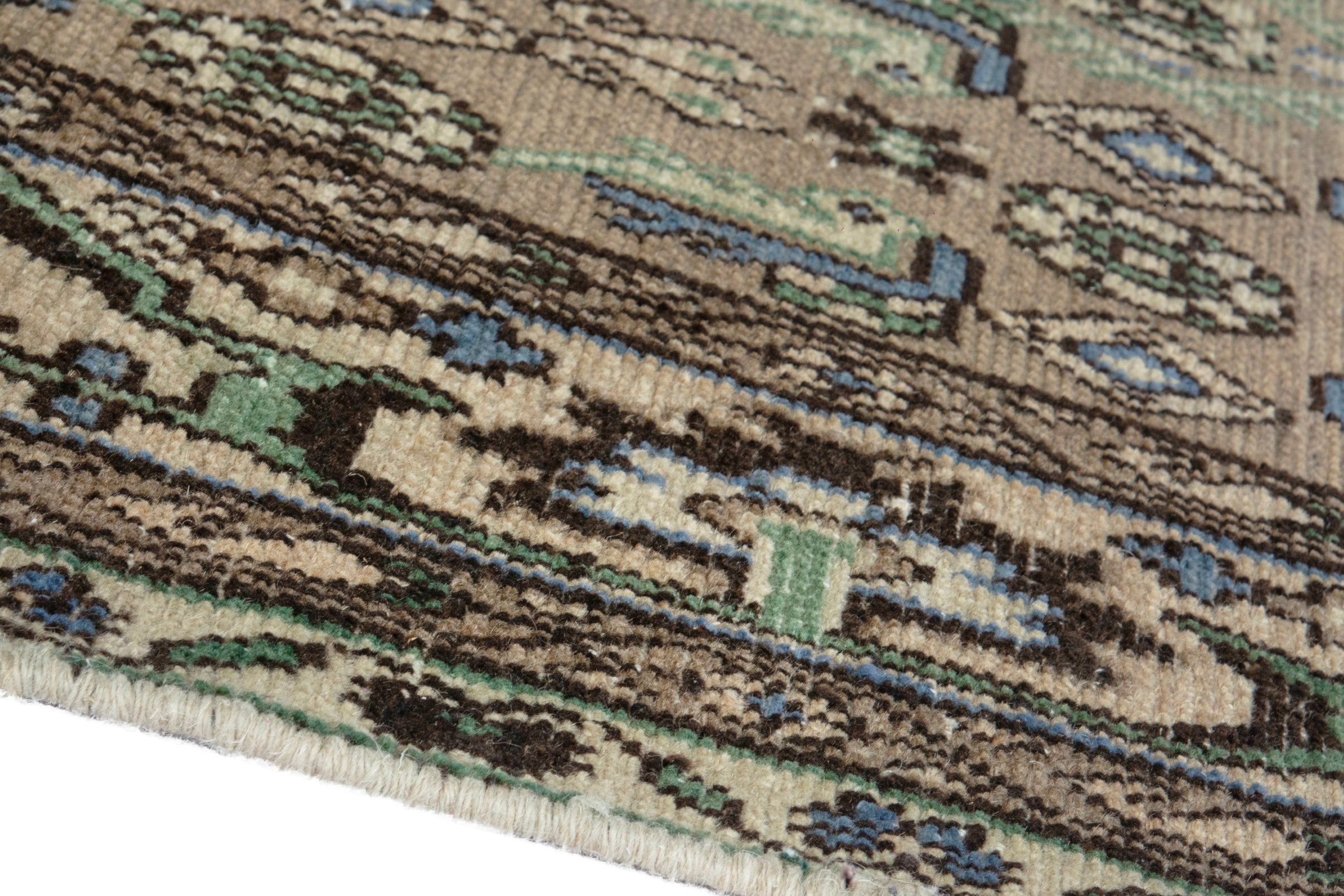 Persian Borujerd runner rug in sage and tan, view 7 of 20