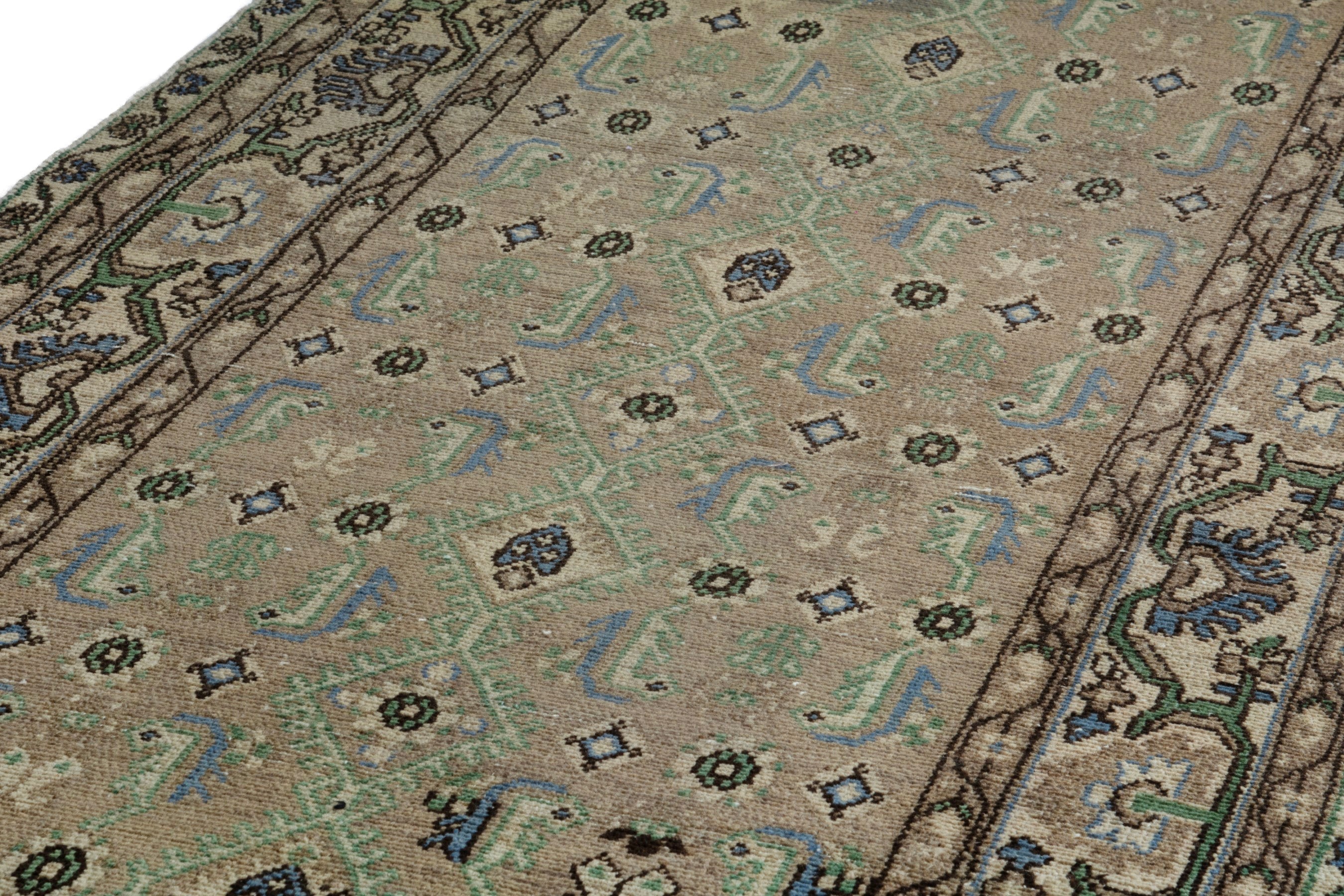 Persian Borujerd runner rug in sage and tan, view 8 of 20