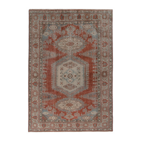 Persian Vist oversized rug in rust and cream, 7' x 10'8"