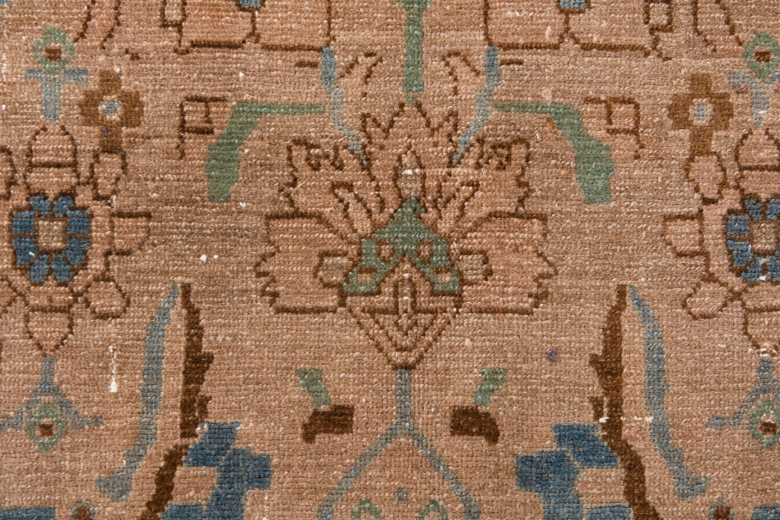 Persian Borujerd area rug in taupe and greige, view 13 of 19
