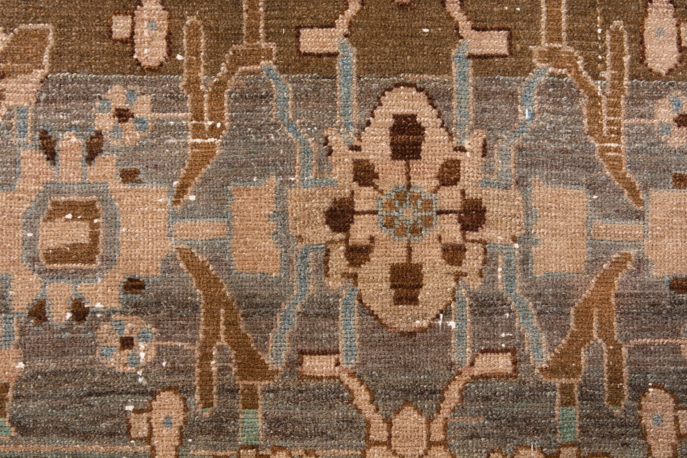 Persian Borujerd area rug in taupe and greige, view 14 of 19