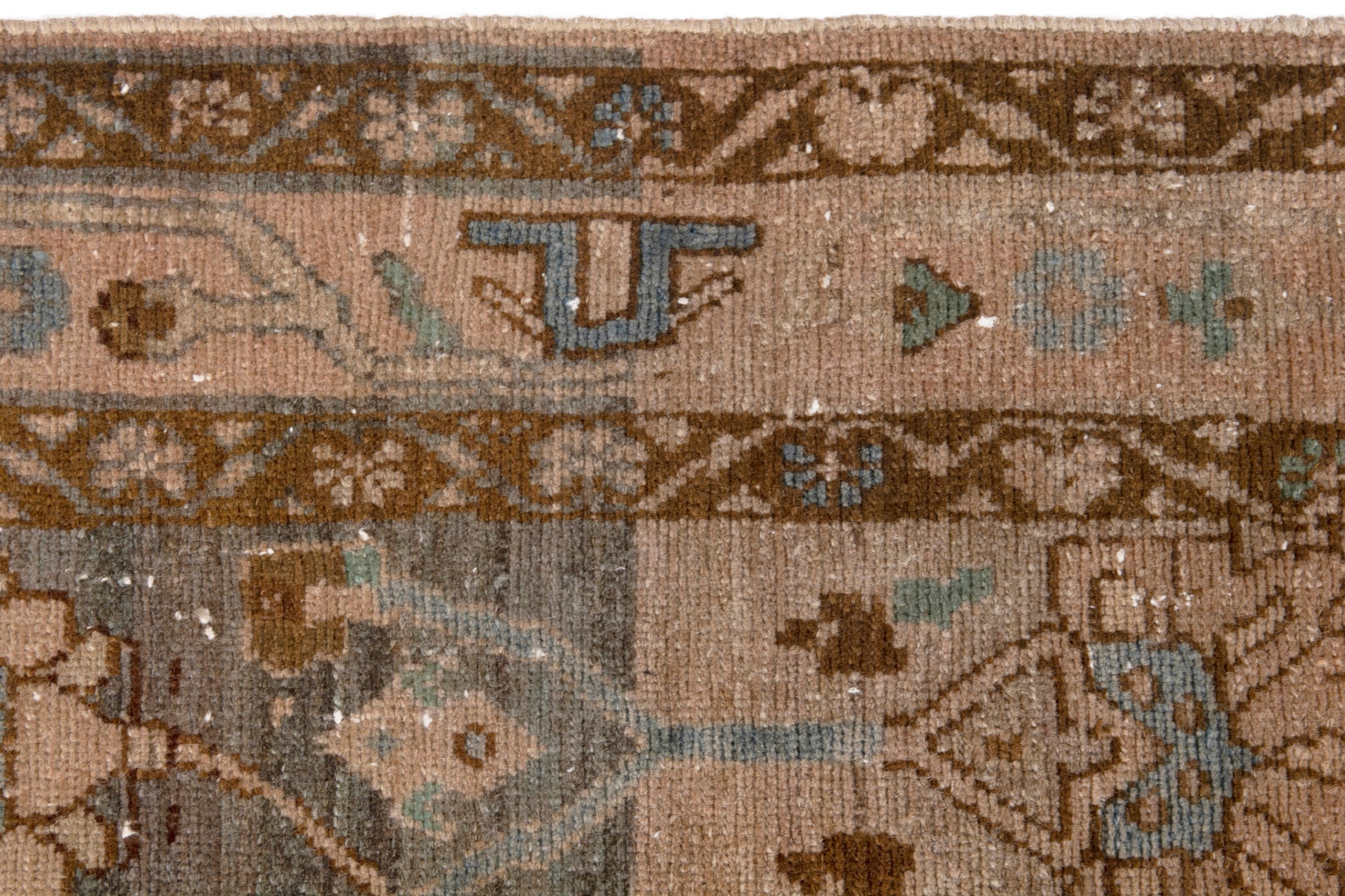 Persian Borujerd area rug in taupe and greige, view 11 of 19