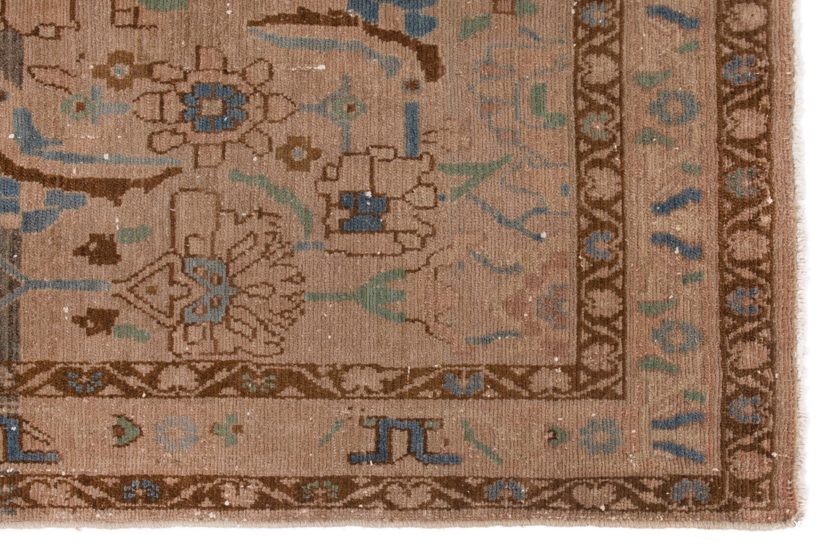 Persian Borujerd area rug in taupe and greige, view 5 of 19