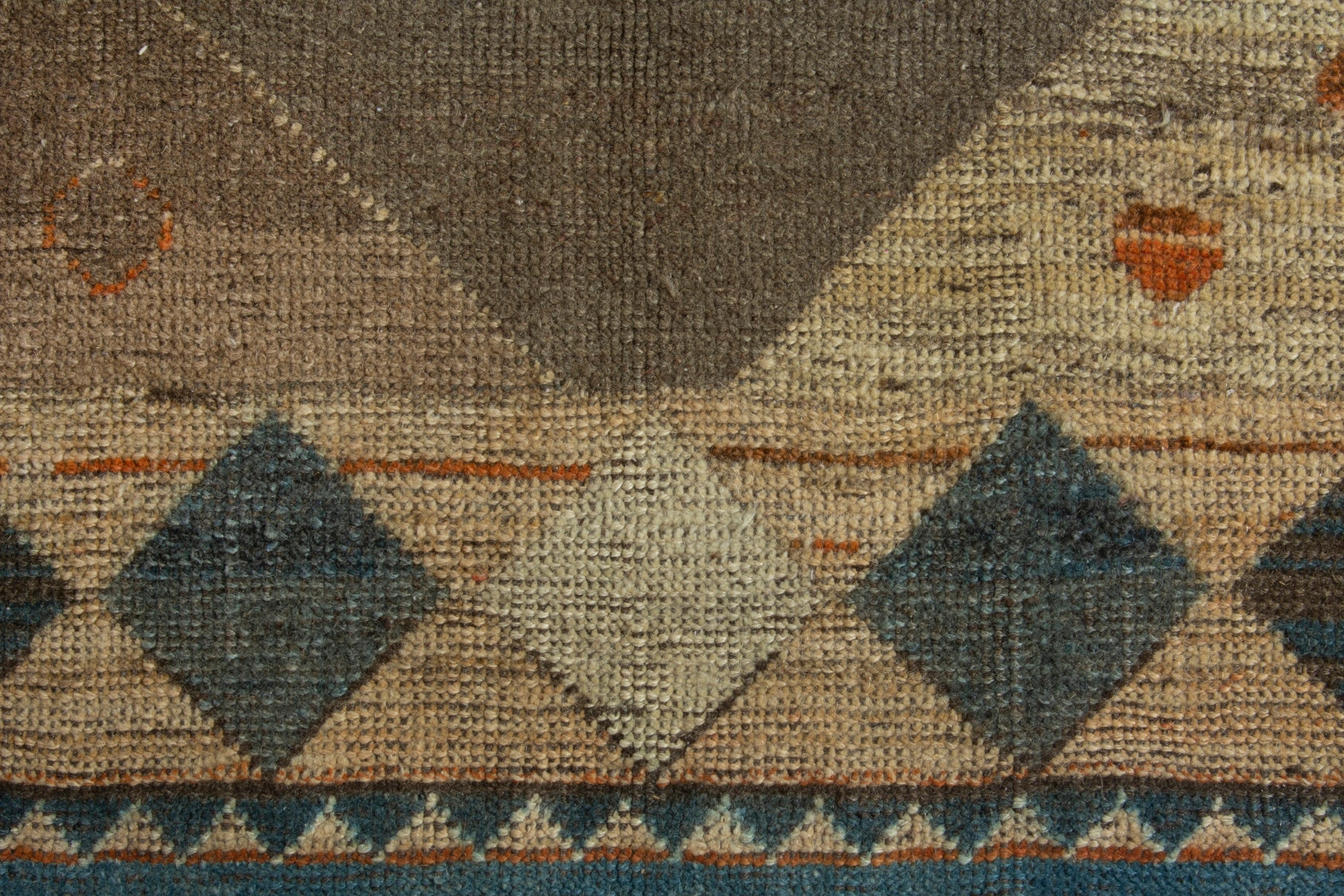 Persian Gabbeh area rug in taupe and sage, view 11 of 18
